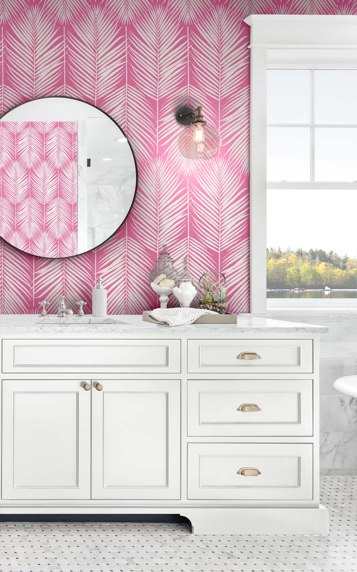 Palm Silhouette Peel and Stick Removable Wallpaper