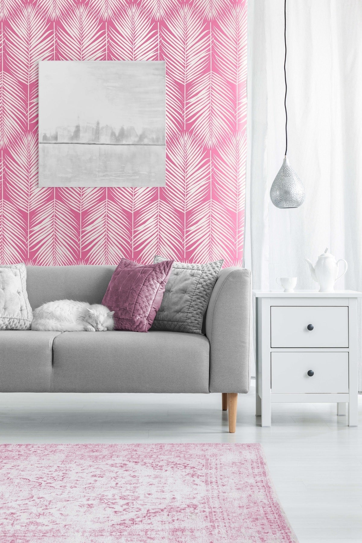 Palm Silhouette Peel and Stick Removable Wallpaper