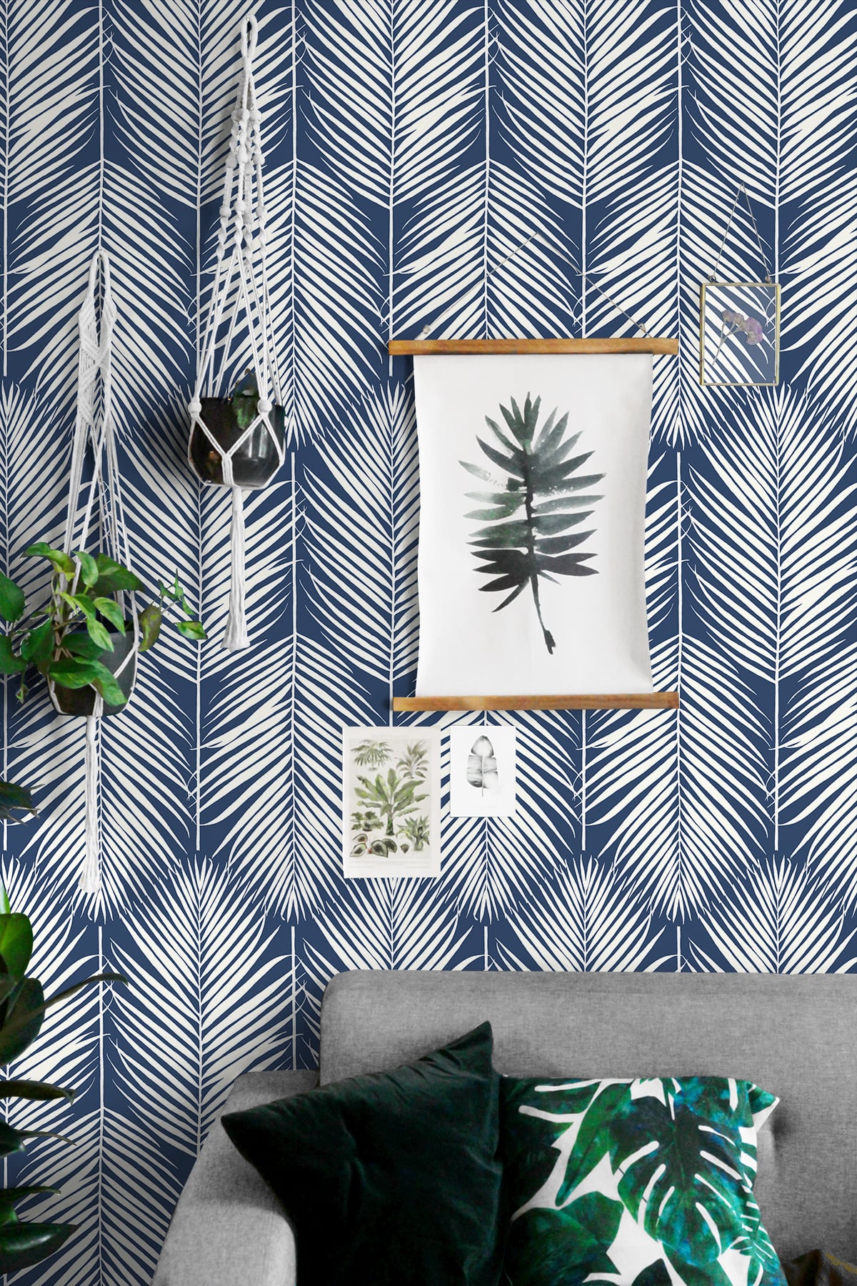 Palm Silhouette Peel and Stick Removable Wallpaper