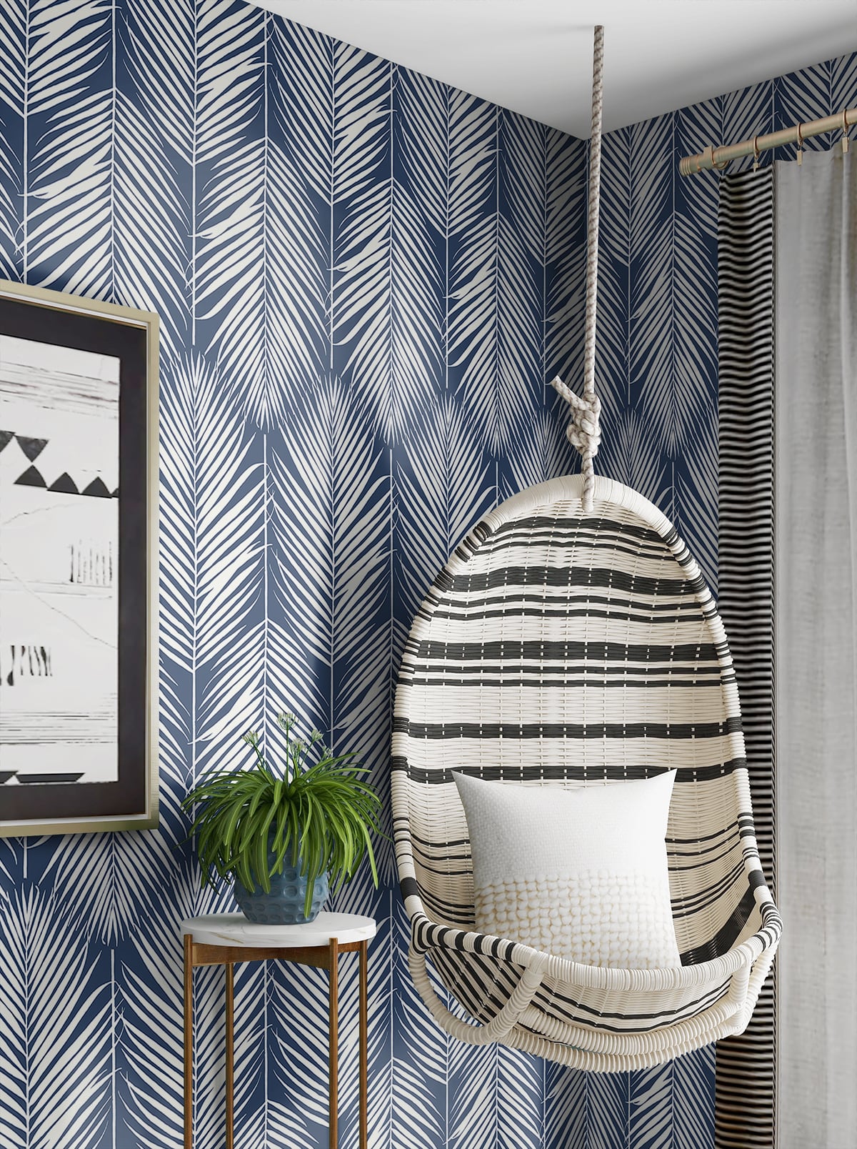 Palm Silhouette Peel and Stick Removable Wallpaper
