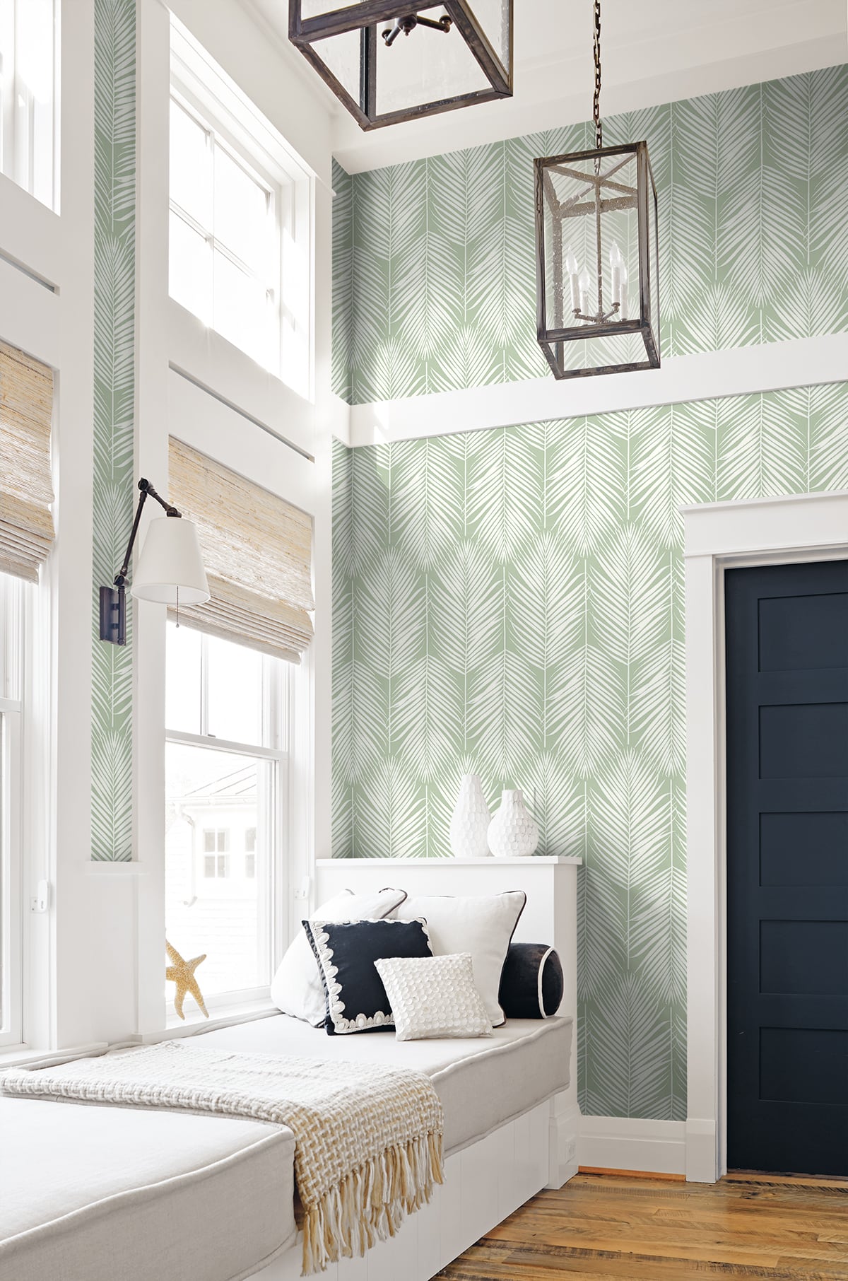 Palm Silhouette Peel and Stick Removable Wallpaper