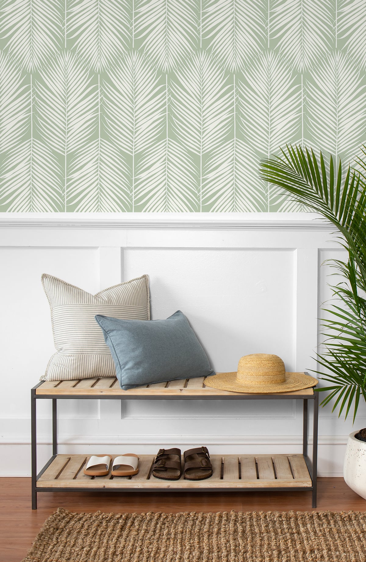Palm Silhouette Peel and Stick Removable Wallpaper