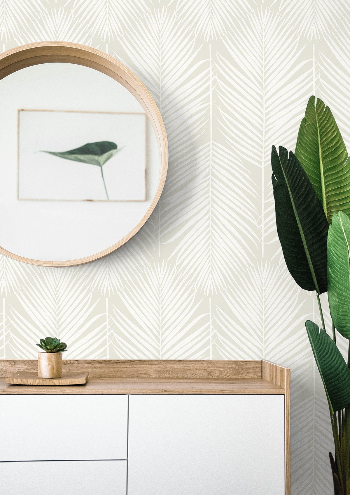 Palm Silhouette Peel and Stick Removable Wallpaper