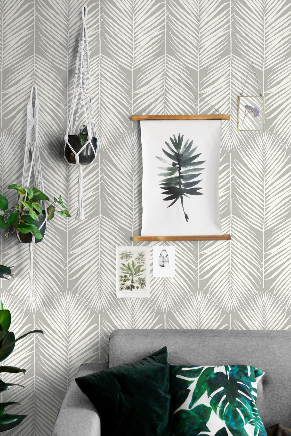 Palm Silhouette Peel and Stick Removable Wallpaper