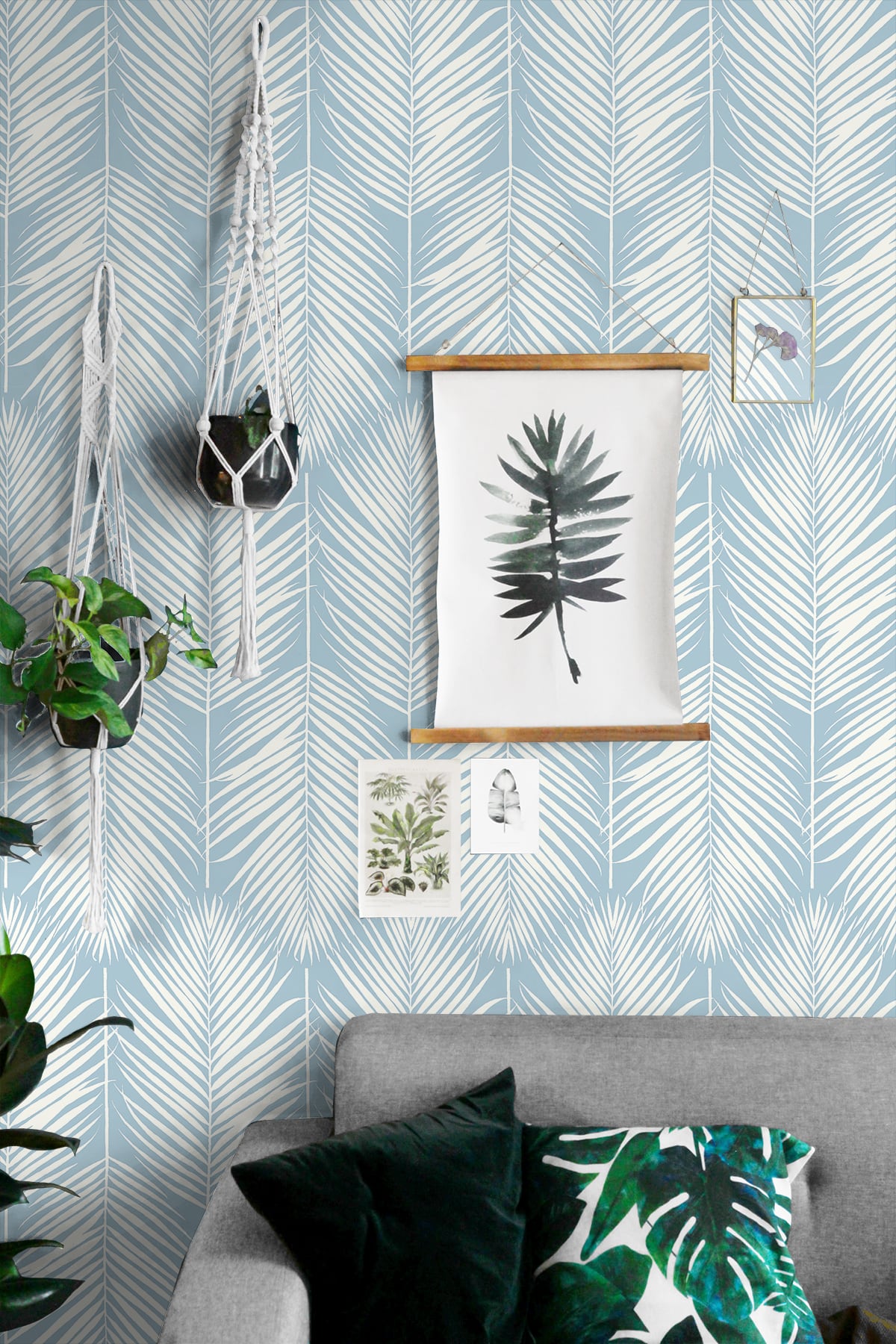 Palm Silhouette Peel and Stick Removable Wallpaper