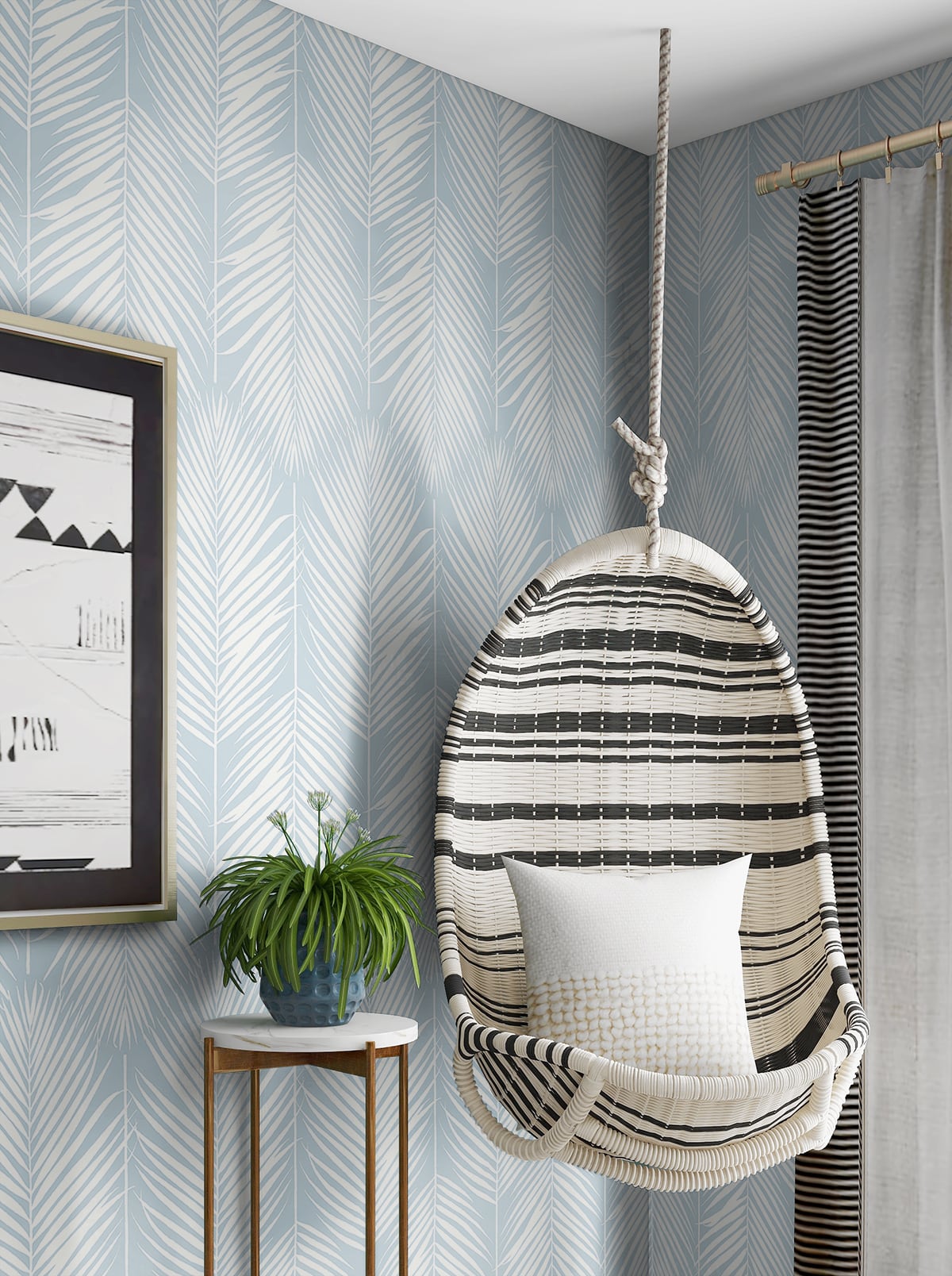 Palm Silhouette Peel and Stick Removable Wallpaper