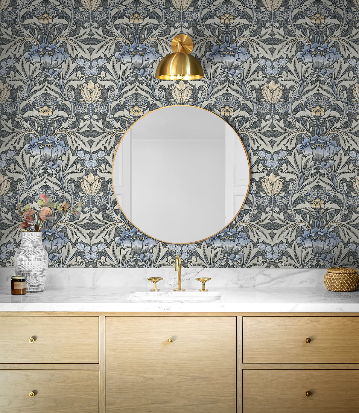 Acanthus Floral Peel and Stick Removable Wallpaper