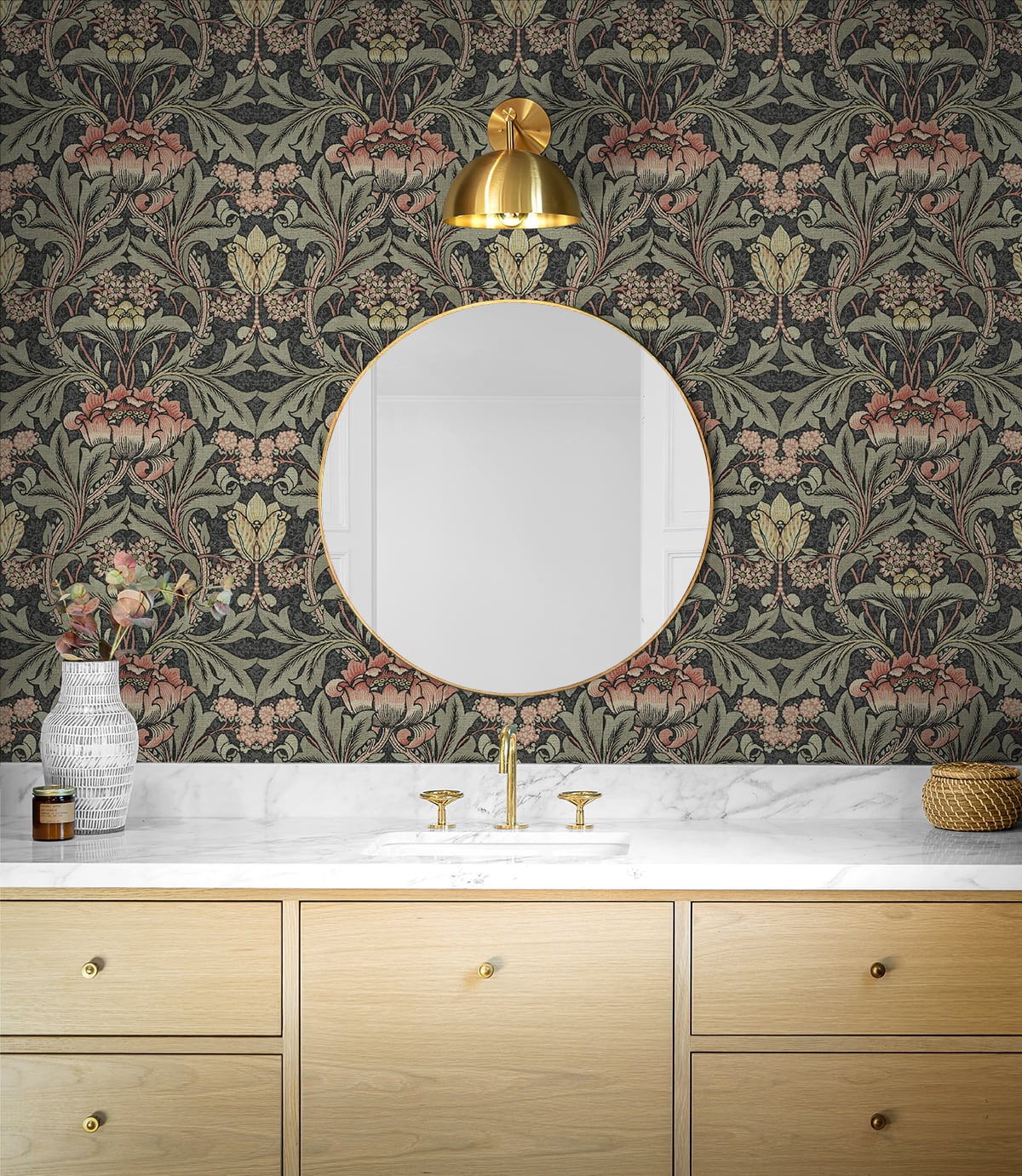 Acanthus Floral Peel and Stick Removable Wallpaper