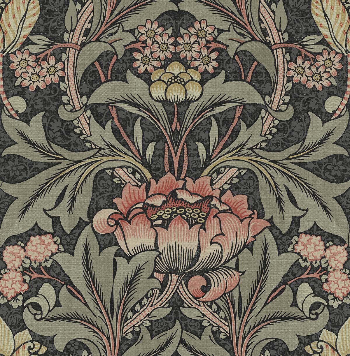 Acanthus Floral Peel and Stick Removable Wallpaper