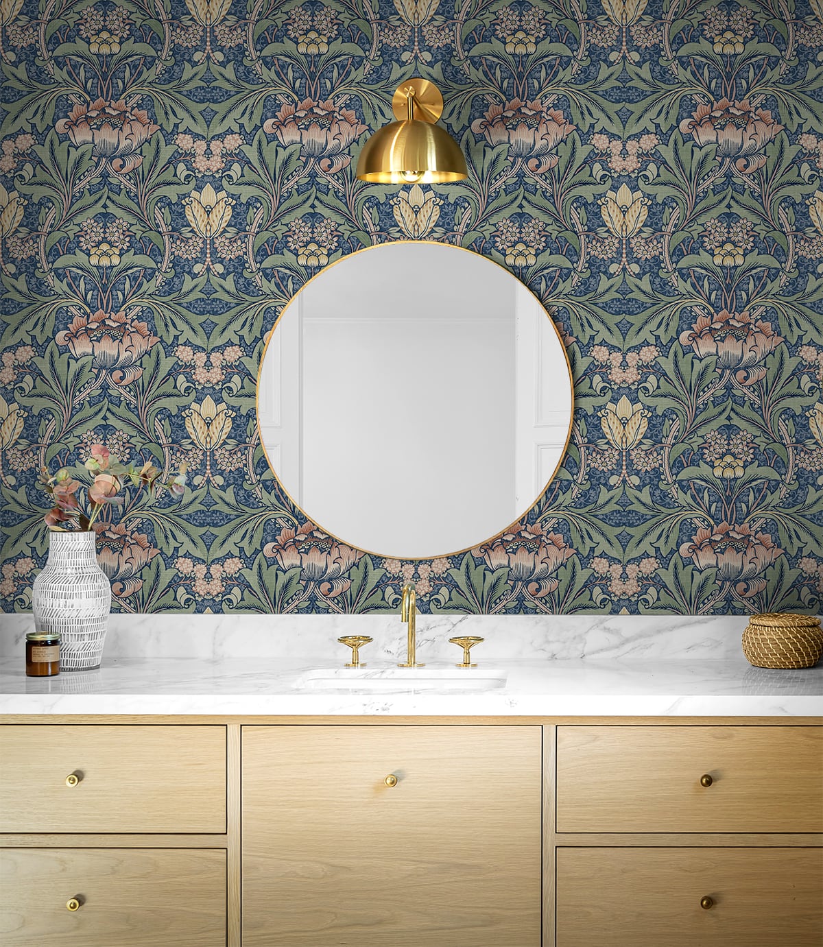 Acanthus Floral Peel and Stick Removable Wallpaper
