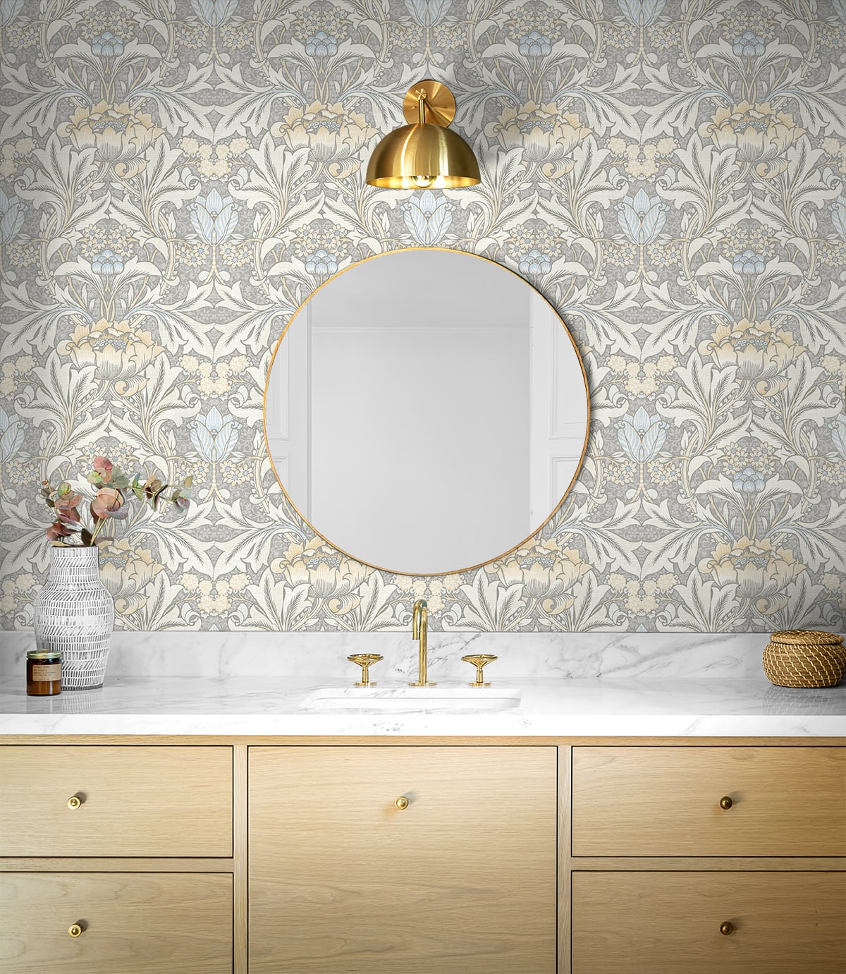 Acanthus Floral Peel and Stick Removable Wallpaper