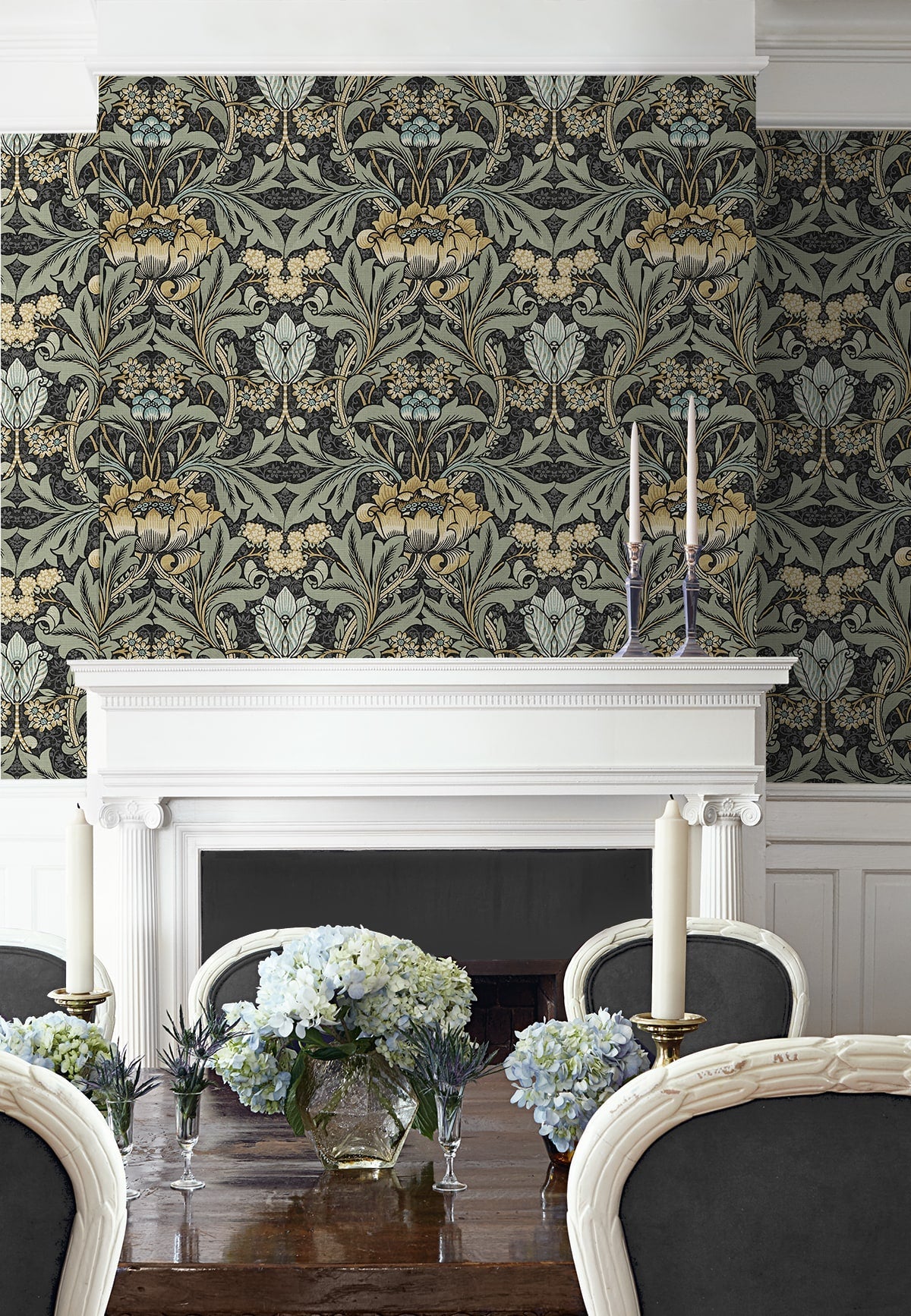 Acanthus Floral Peel and Stick Removable Wallpaper