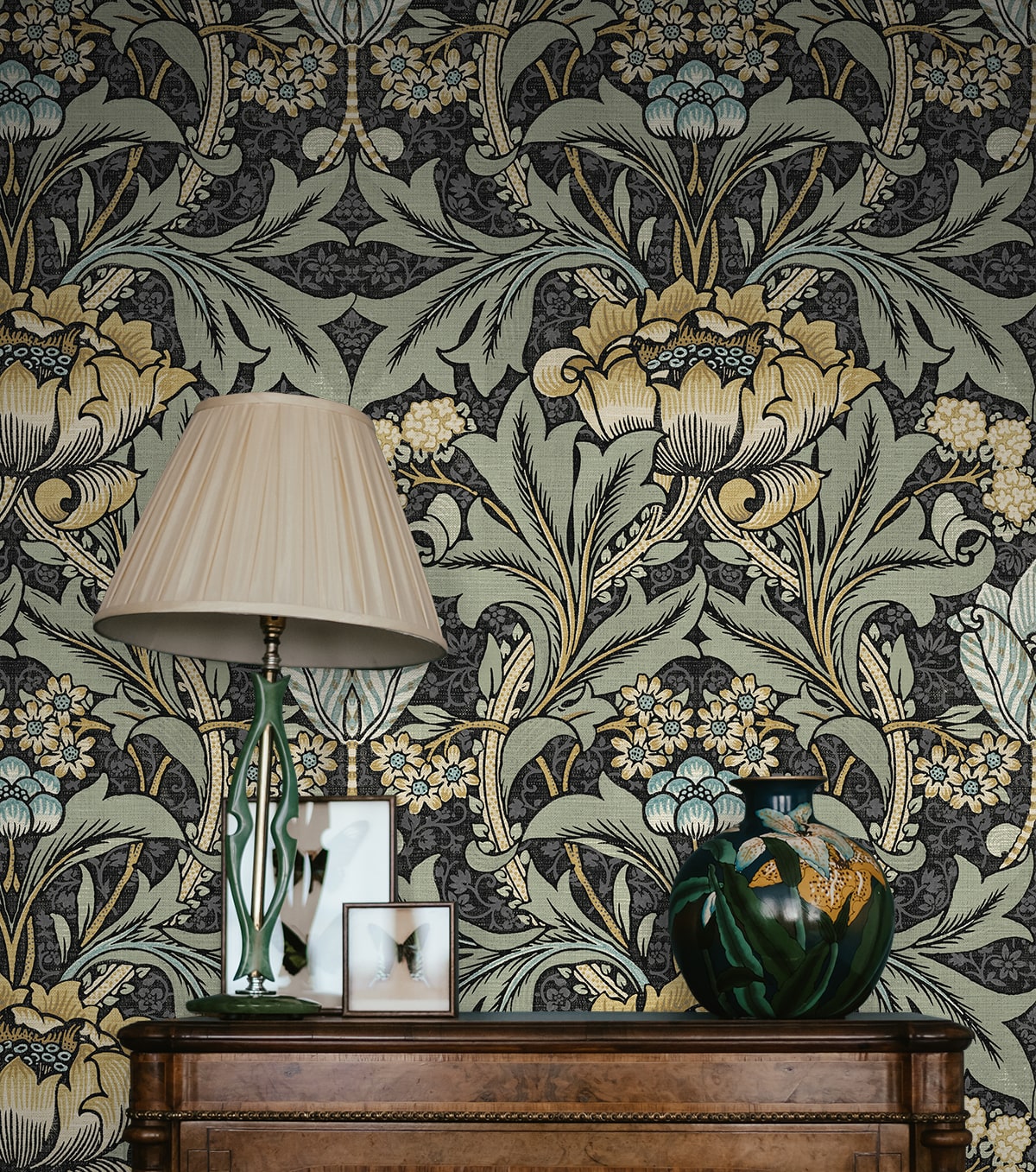 Acanthus Floral Peel and Stick Removable Wallpaper