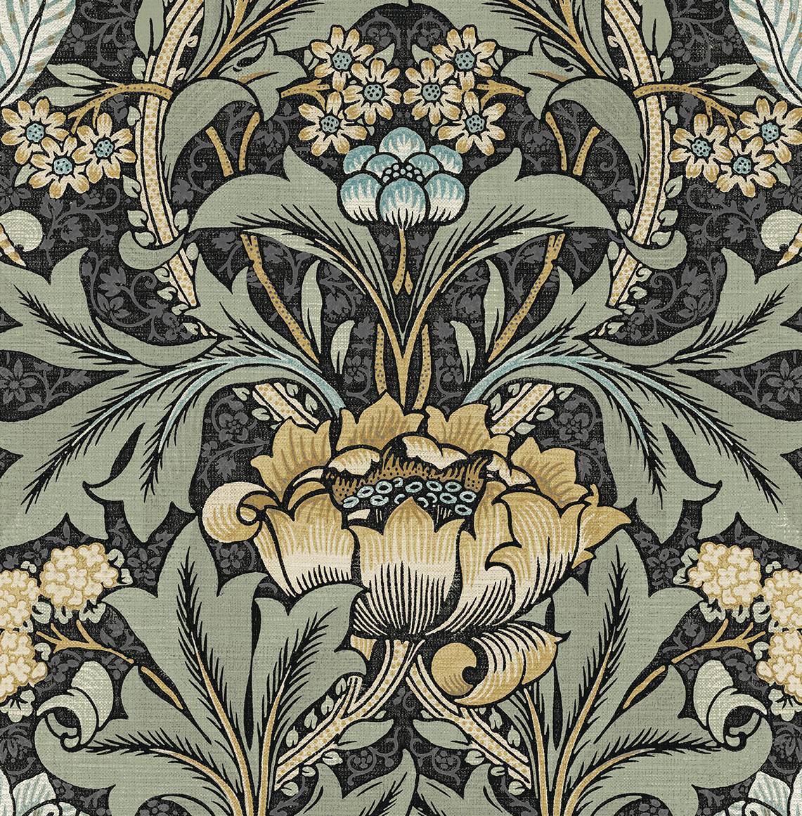 Acanthus Floral Peel and Stick Removable Wallpaper
