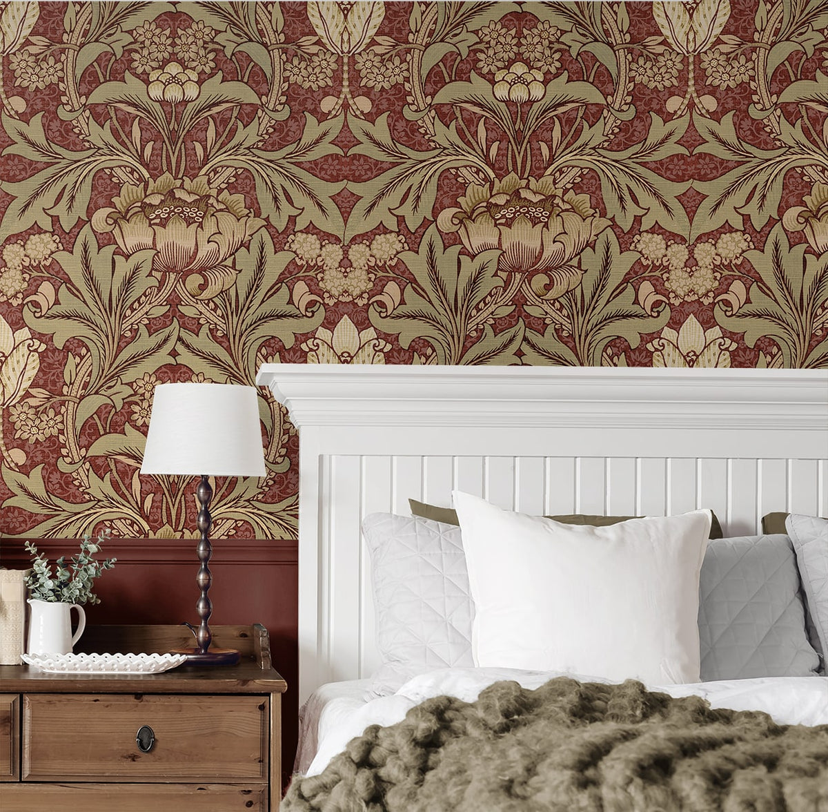 Acanthus Floral Peel and Stick Removable Wallpaper
