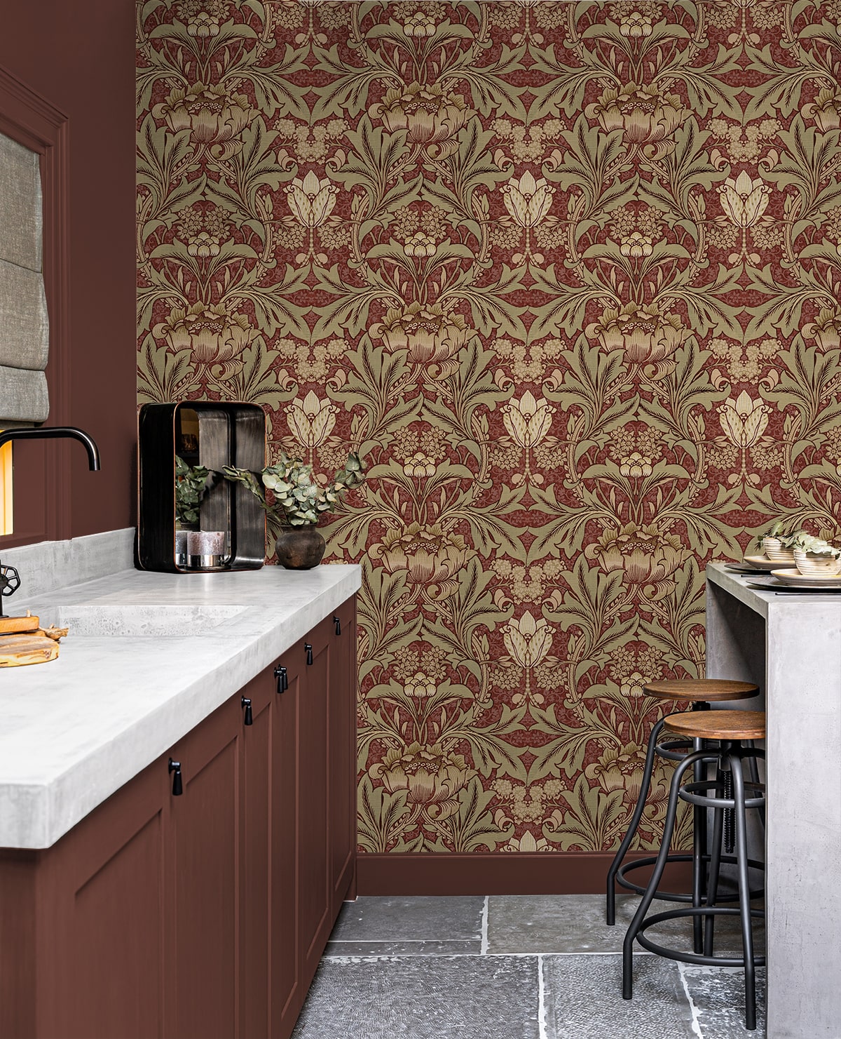 Acanthus Floral Peel and Stick Removable Wallpaper