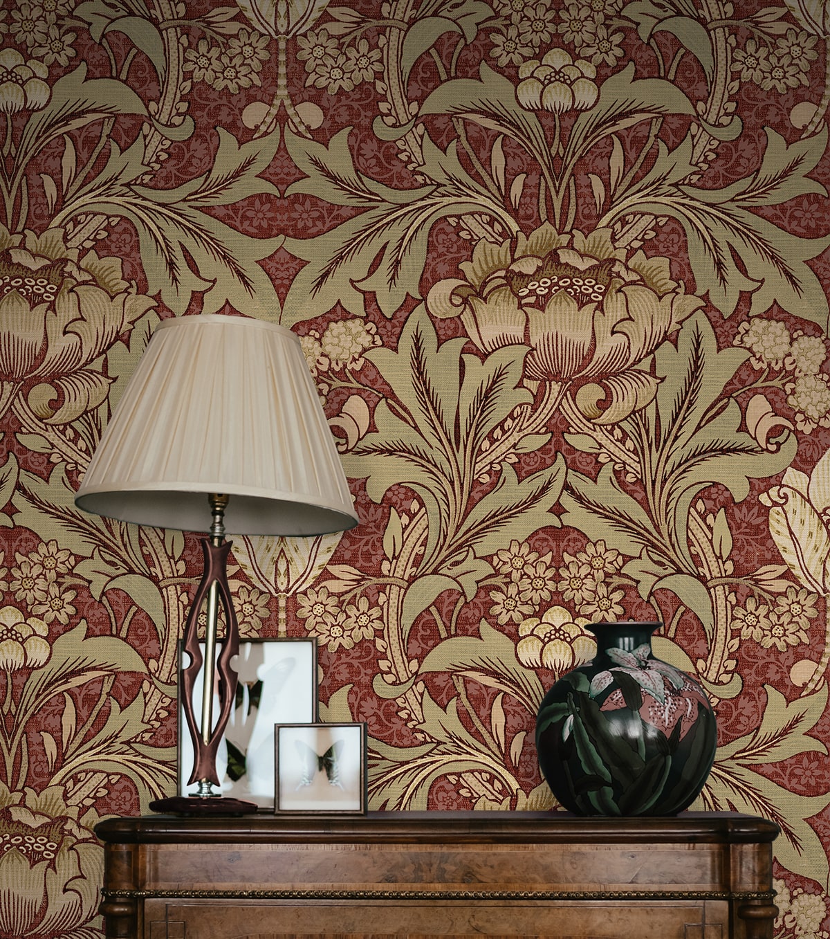 Acanthus Floral Peel and Stick Removable Wallpaper
