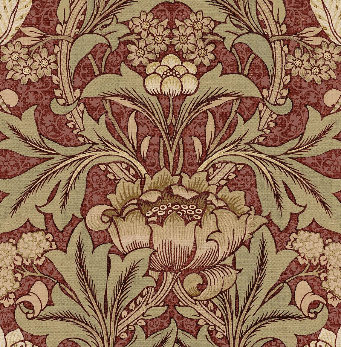 Acanthus Floral Peel and Stick Removable Wallpaper