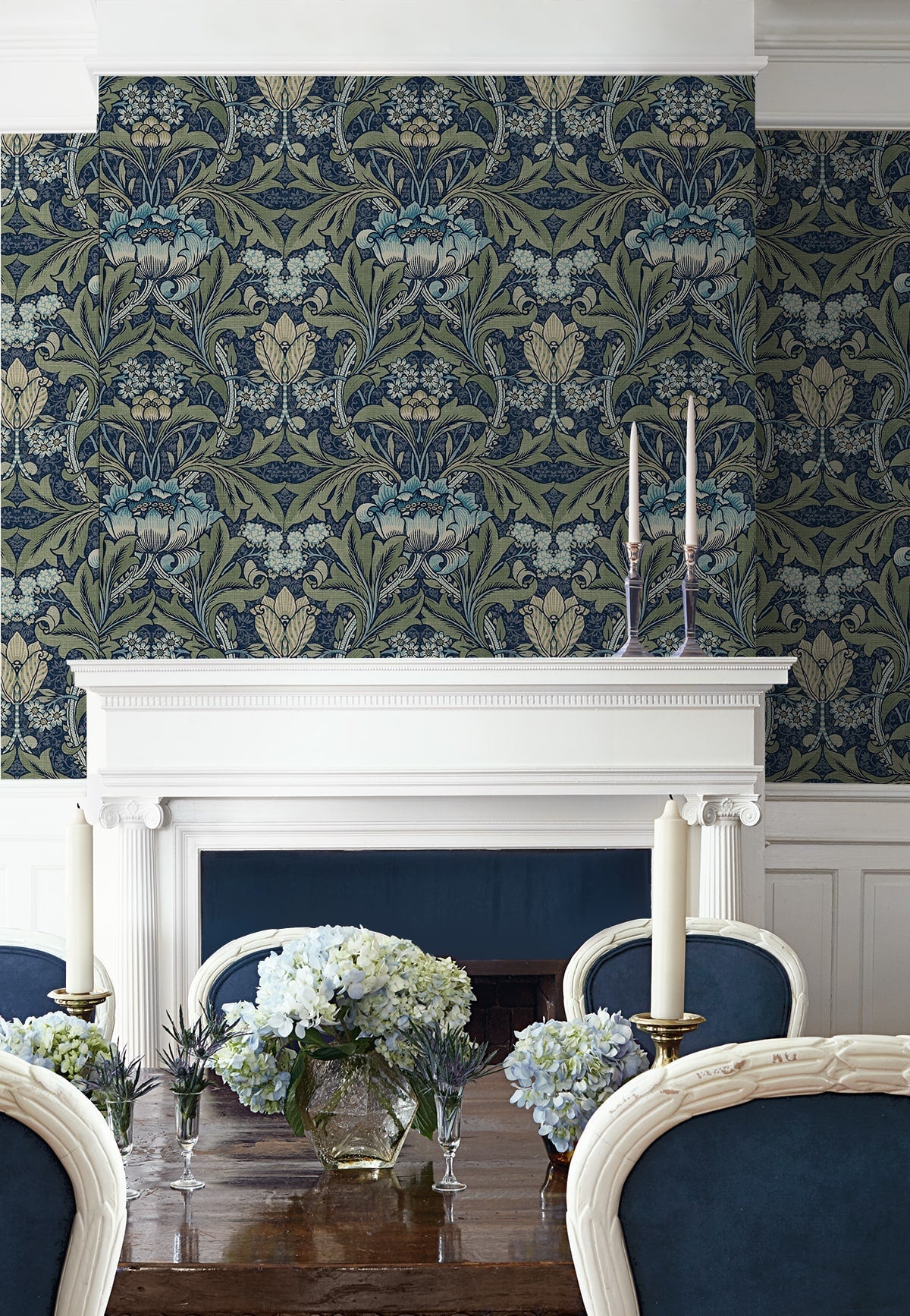 Acanthus Floral Peel and Stick Removable Wallpaper