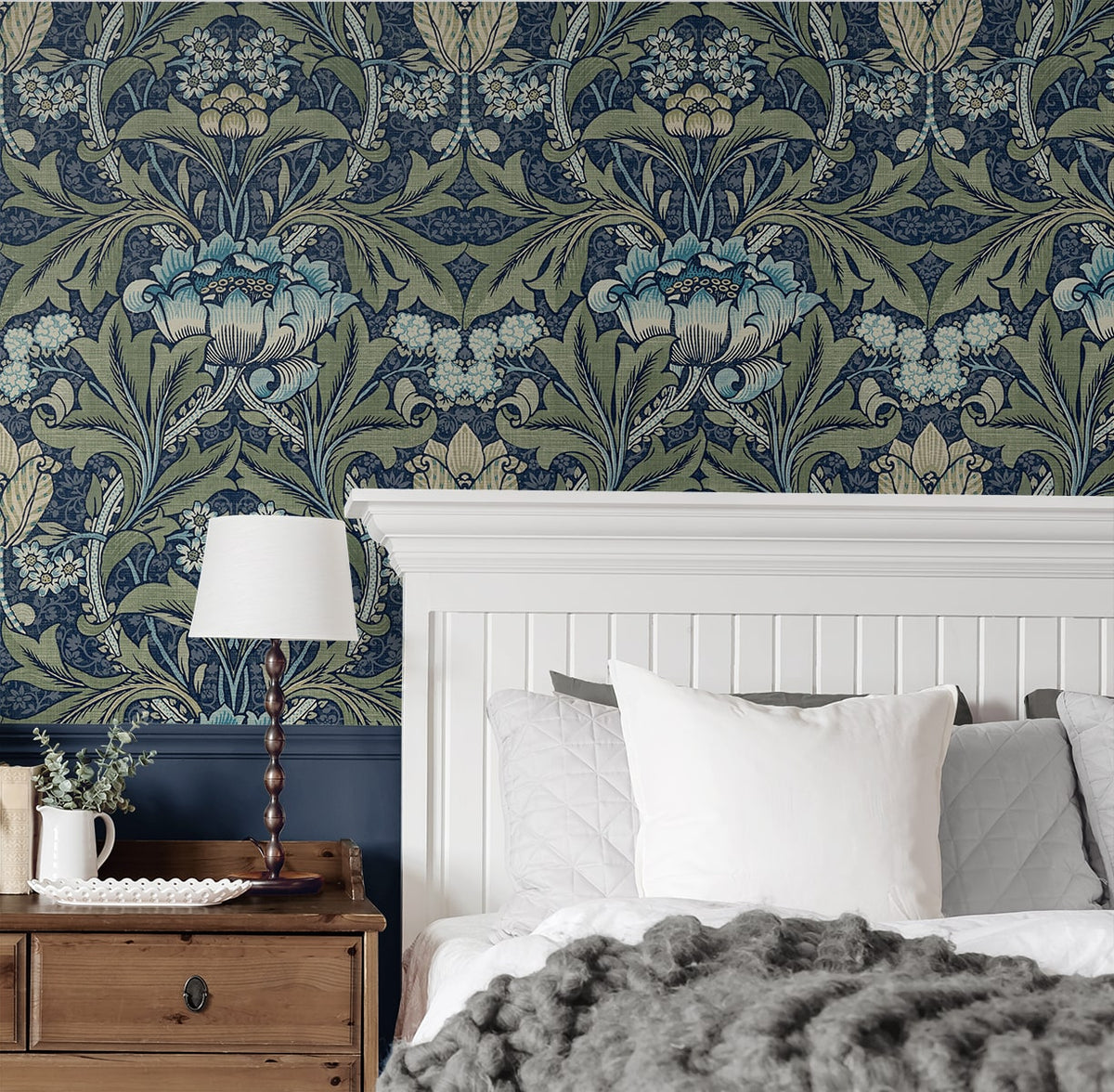 Acanthus Floral Peel and Stick Removable Wallpaper