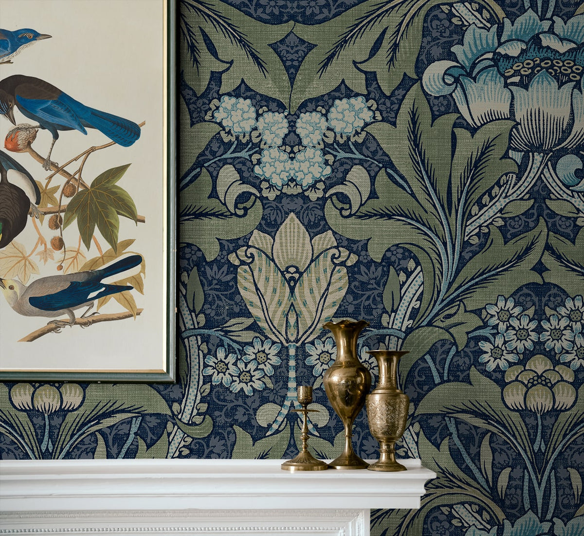 Acanthus Floral Peel and Stick Removable Wallpaper