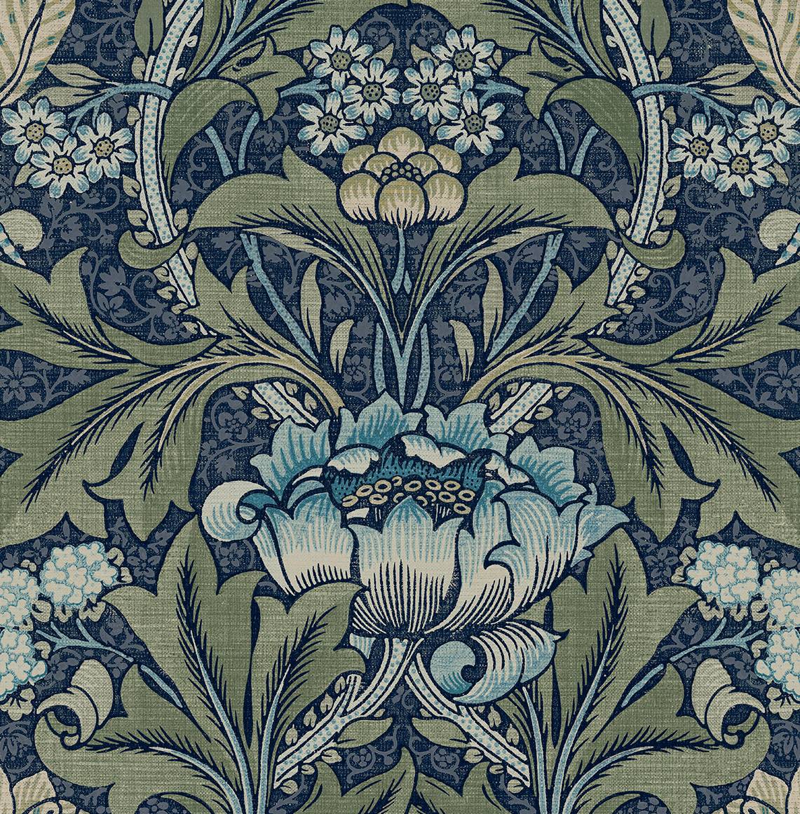 Acanthus Floral Peel and Stick Removable Wallpaper