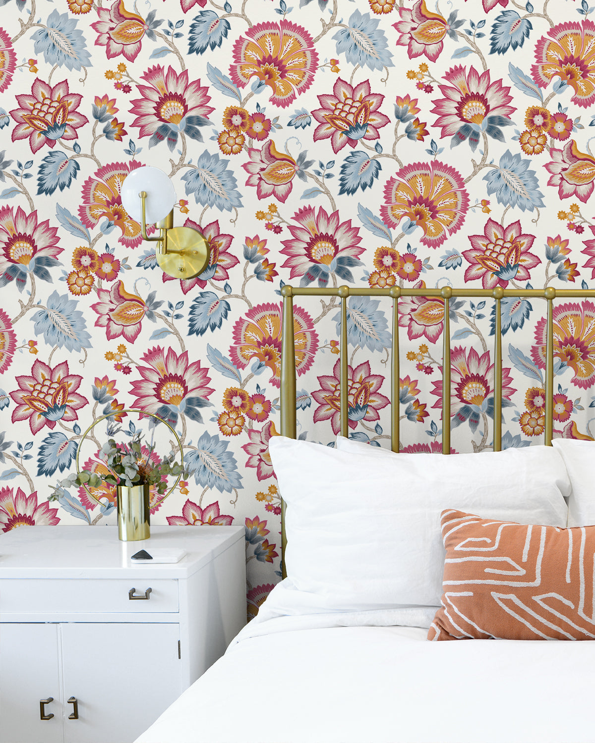 Jacobean Floral Peel and Stick Removable Wallpaper