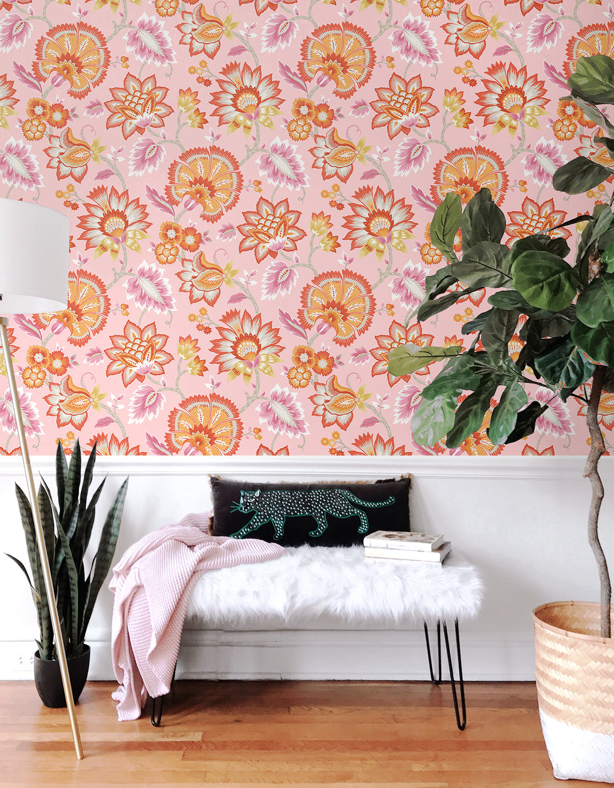 Jacobean Floral Peel and Stick Removable Wallpaper