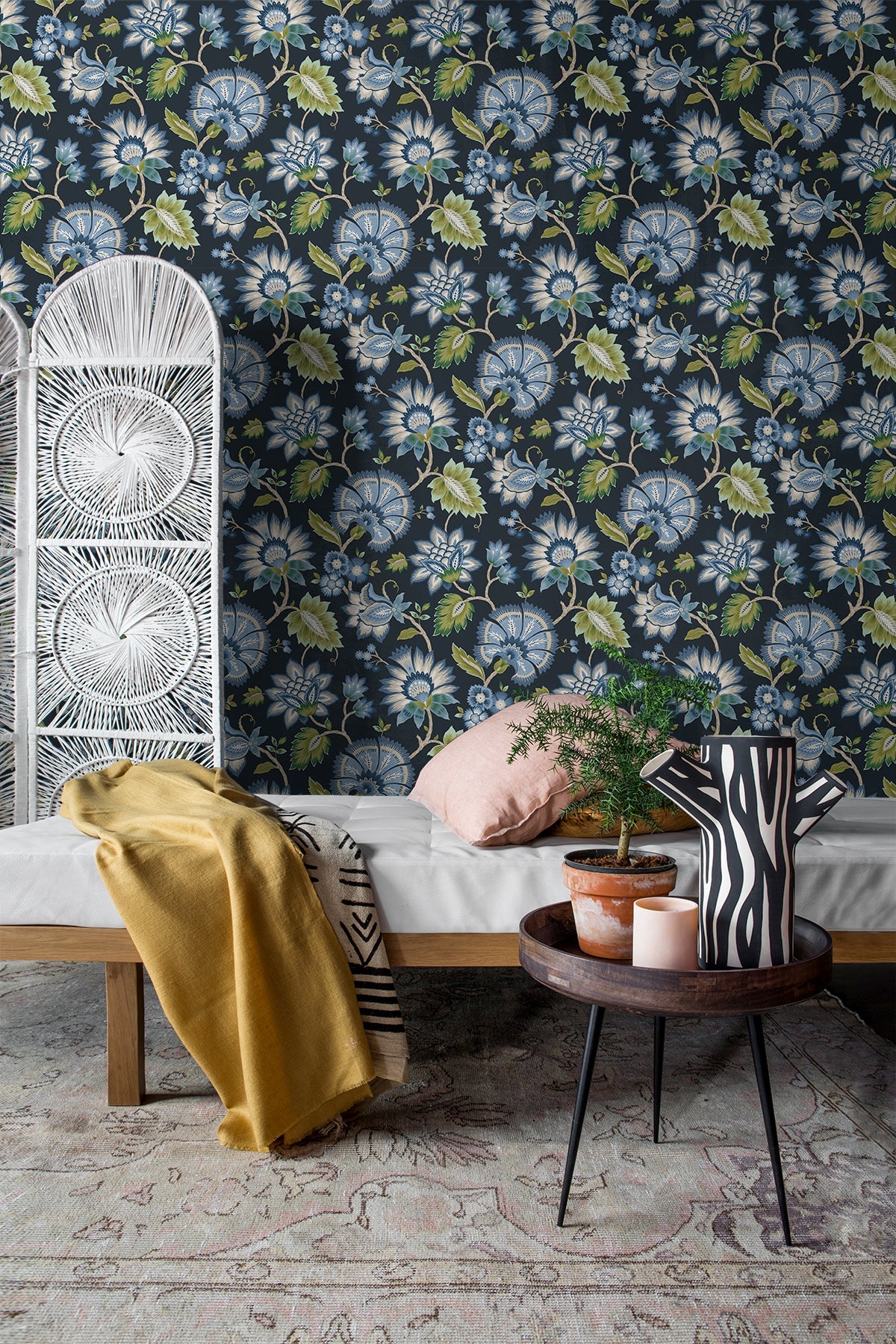 Jacobean Floral Peel and Stick Removable Wallpaper