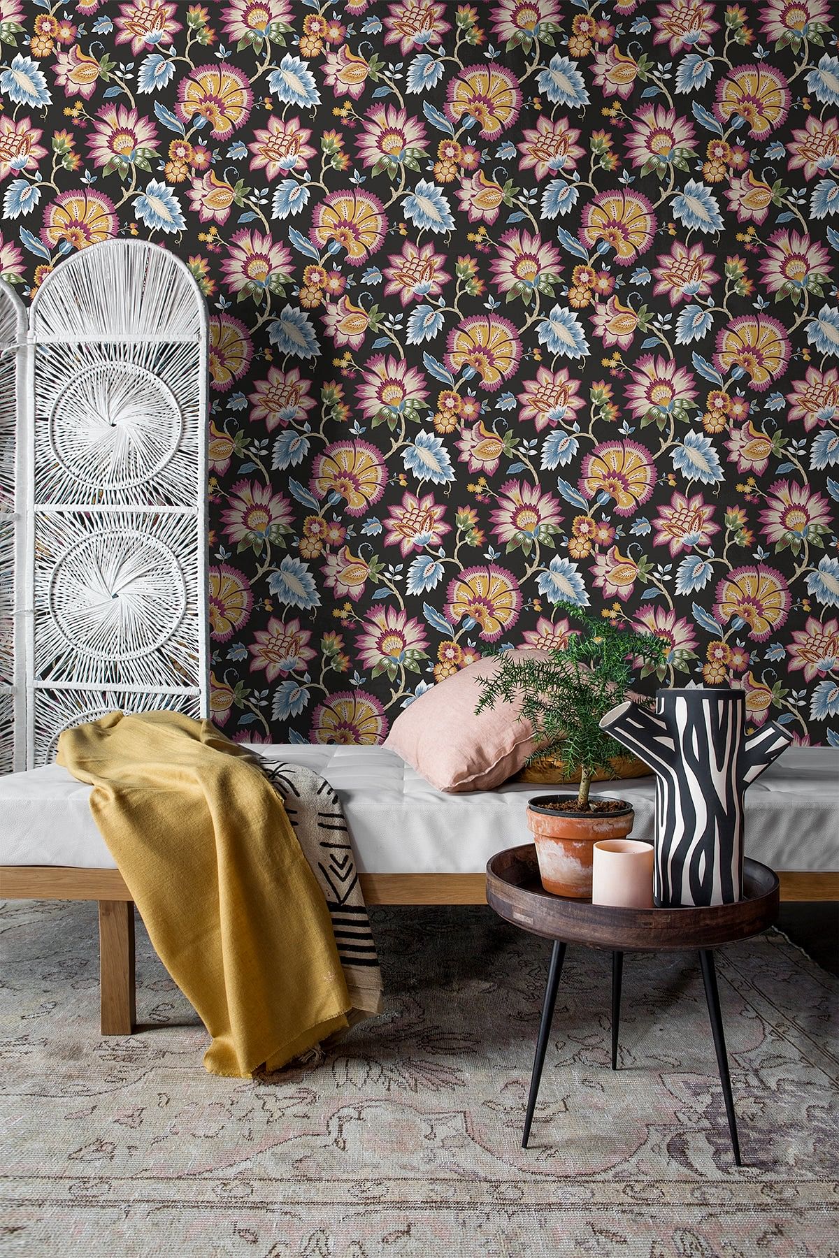 Jacobean Floral Peel and Stick Removable Wallpaper