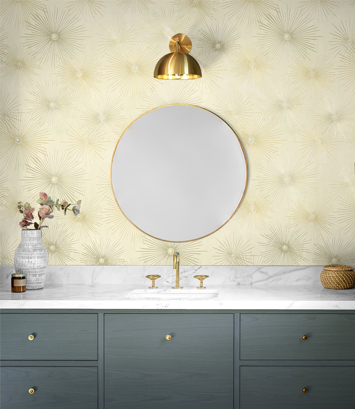 Silverdale Starburst Peel and Stick Removable Wallpaper