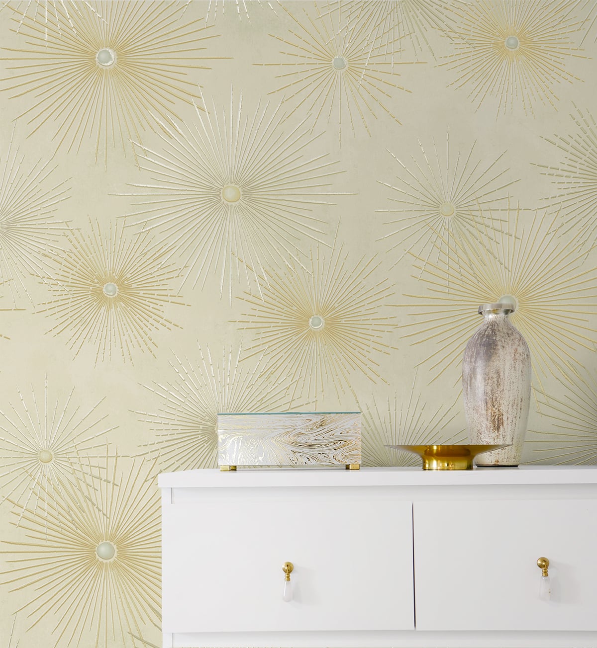 Silverdale Starburst Peel and Stick Removable Wallpaper
