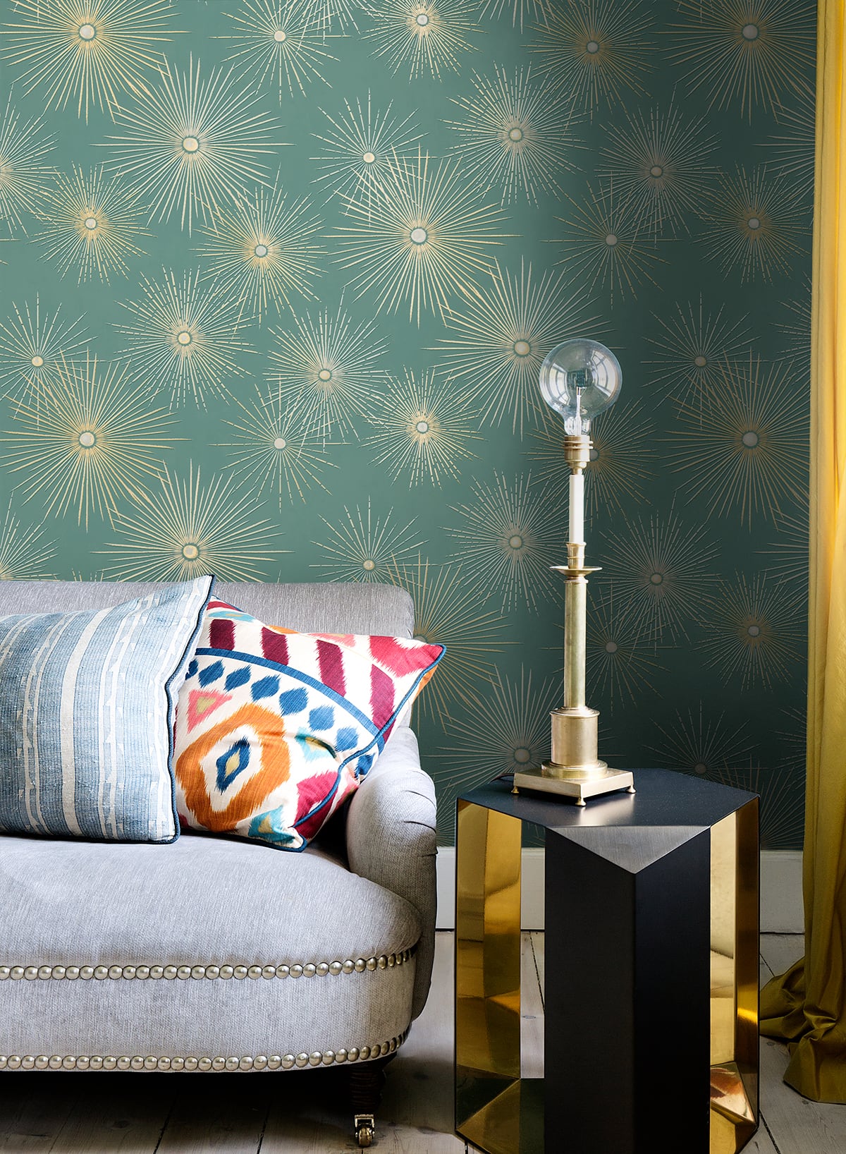 Silverdale Starburst Peel and Stick Removable Wallpaper