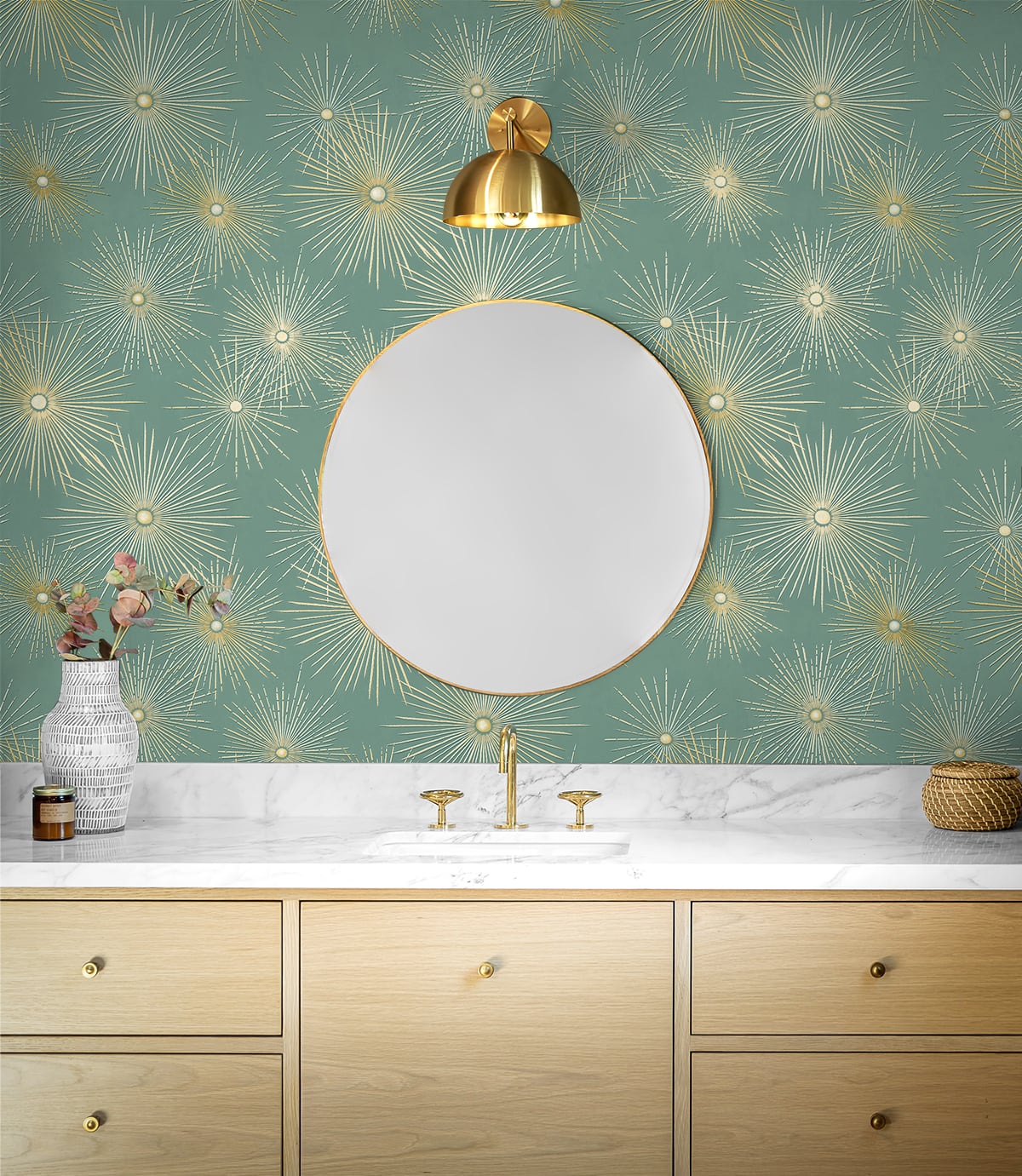 Silverdale Starburst Peel and Stick Removable Wallpaper