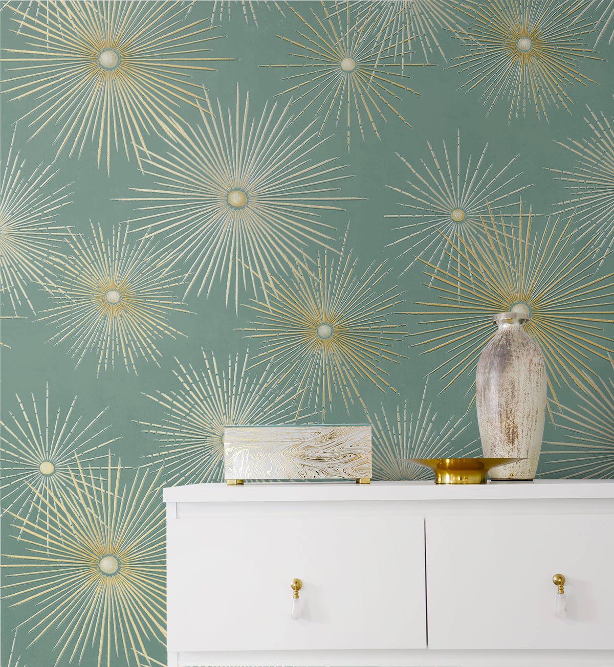 Silverdale Starburst Peel and Stick Removable Wallpaper
