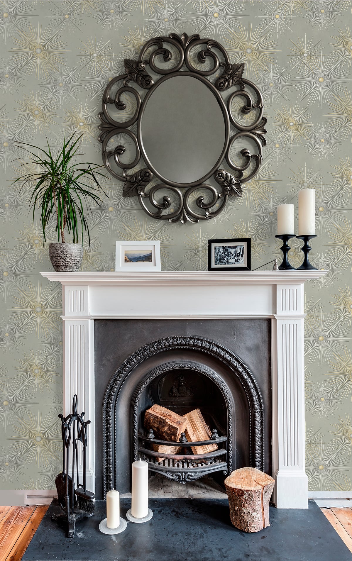 Silverdale Starburst Peel and Stick Removable Wallpaper