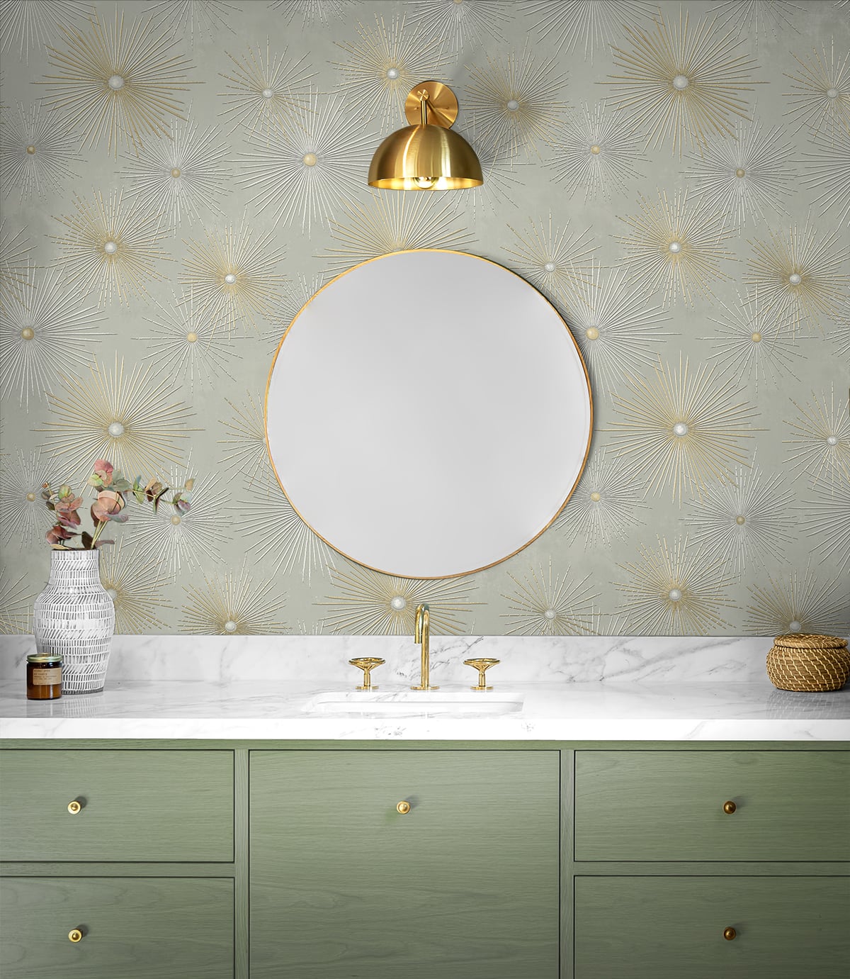 Silverdale Starburst Peel and Stick Removable Wallpaper