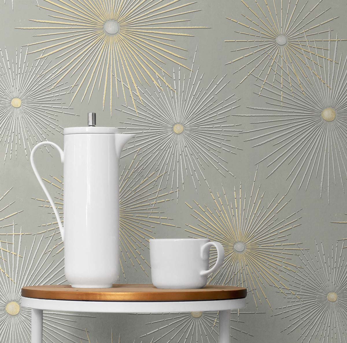 Silverdale Starburst Peel and Stick Removable Wallpaper