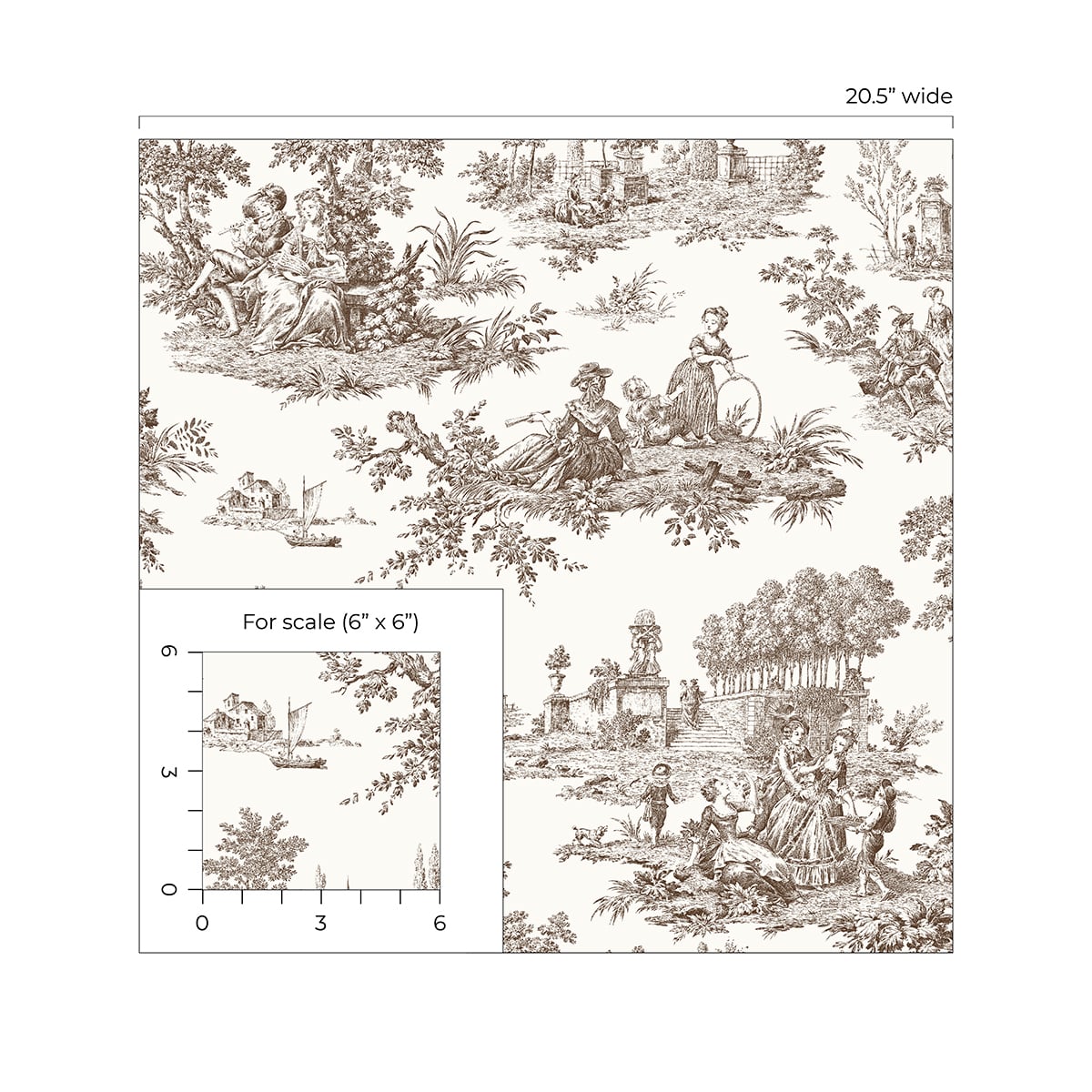 Chateau Toile Peel and Stick Removable Wallpaper