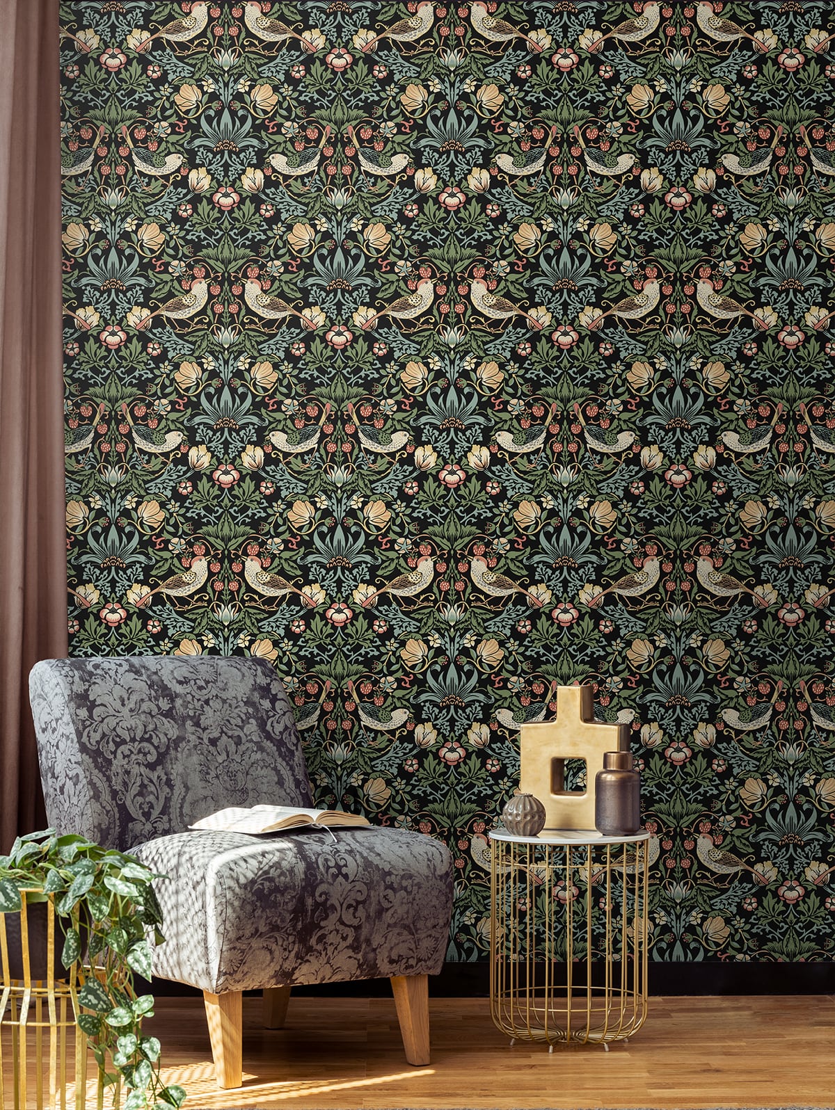 Aves Garden Peel and Stick Removable Wallpaper