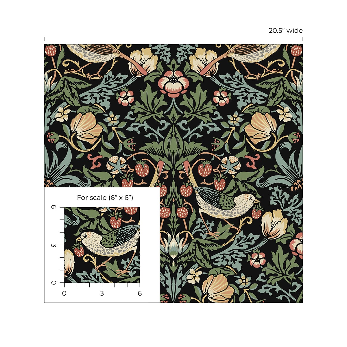 Aves Garden Peel and Stick Removable Wallpaper