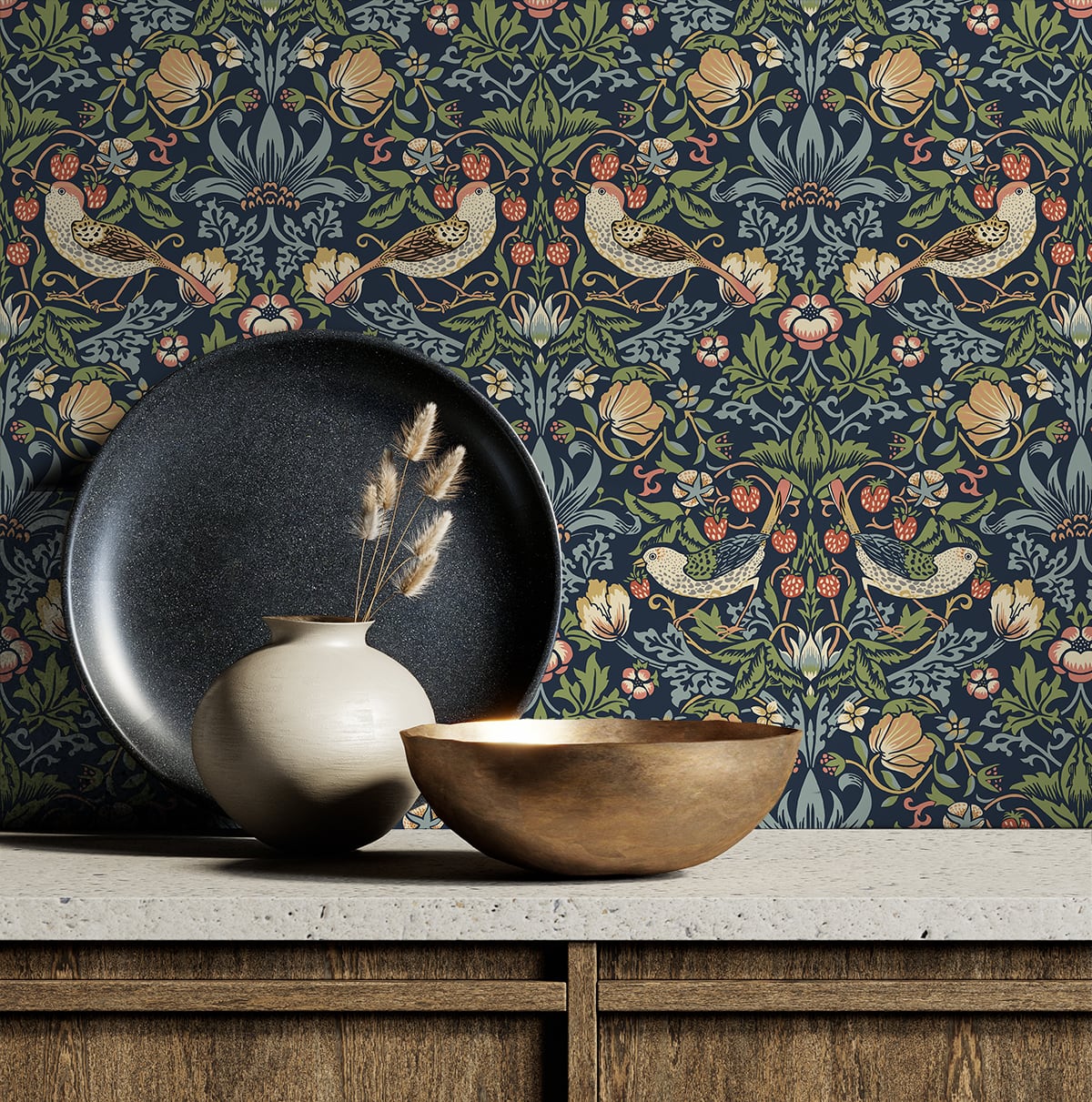 Aves Garden Peel and Stick Removable Wallpaper