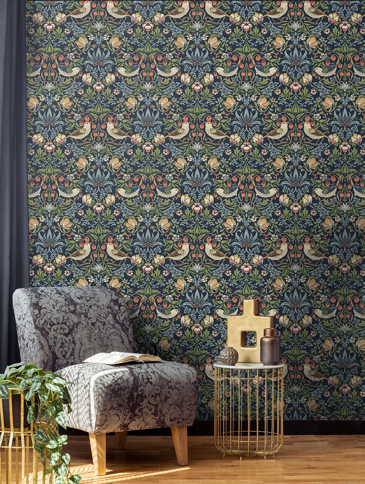 Aves Garden Peel and Stick Removable Wallpaper