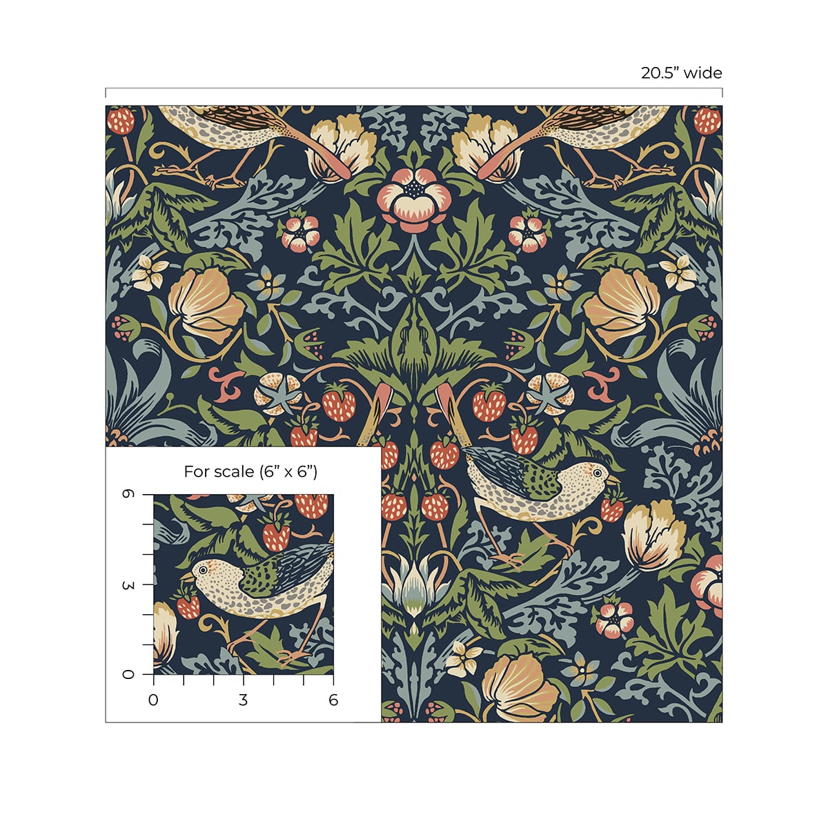 Aves Garden Peel and Stick Removable Wallpaper