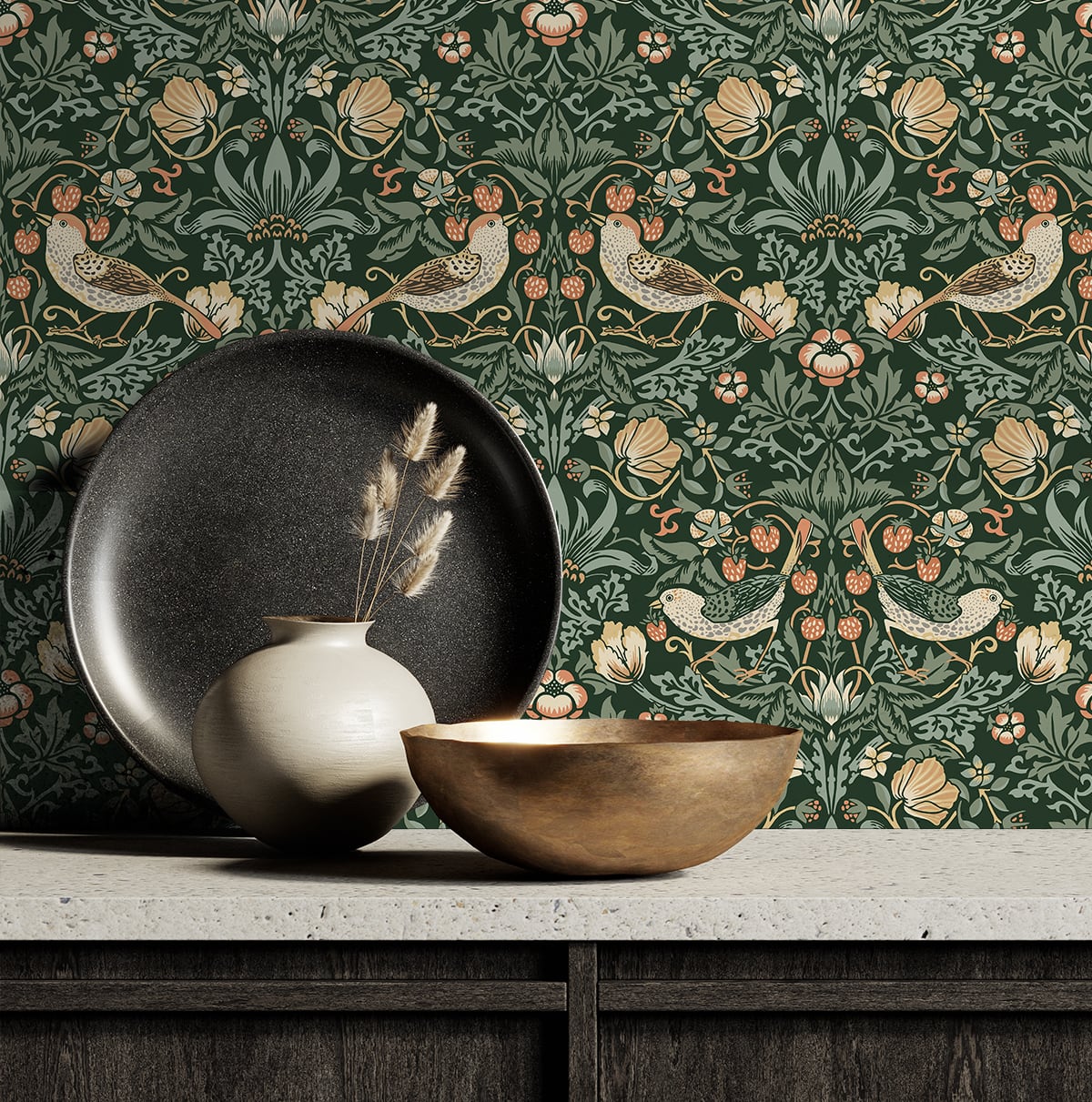 Aves Garden Peel and Stick Removable Wallpaper