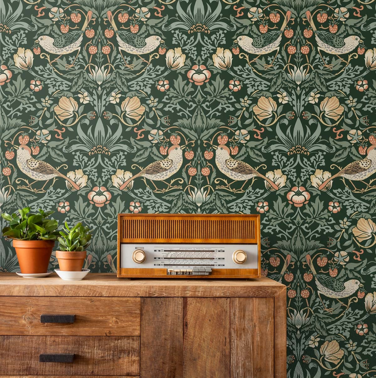 Aves Garden Peel and Stick Removable Wallpaper