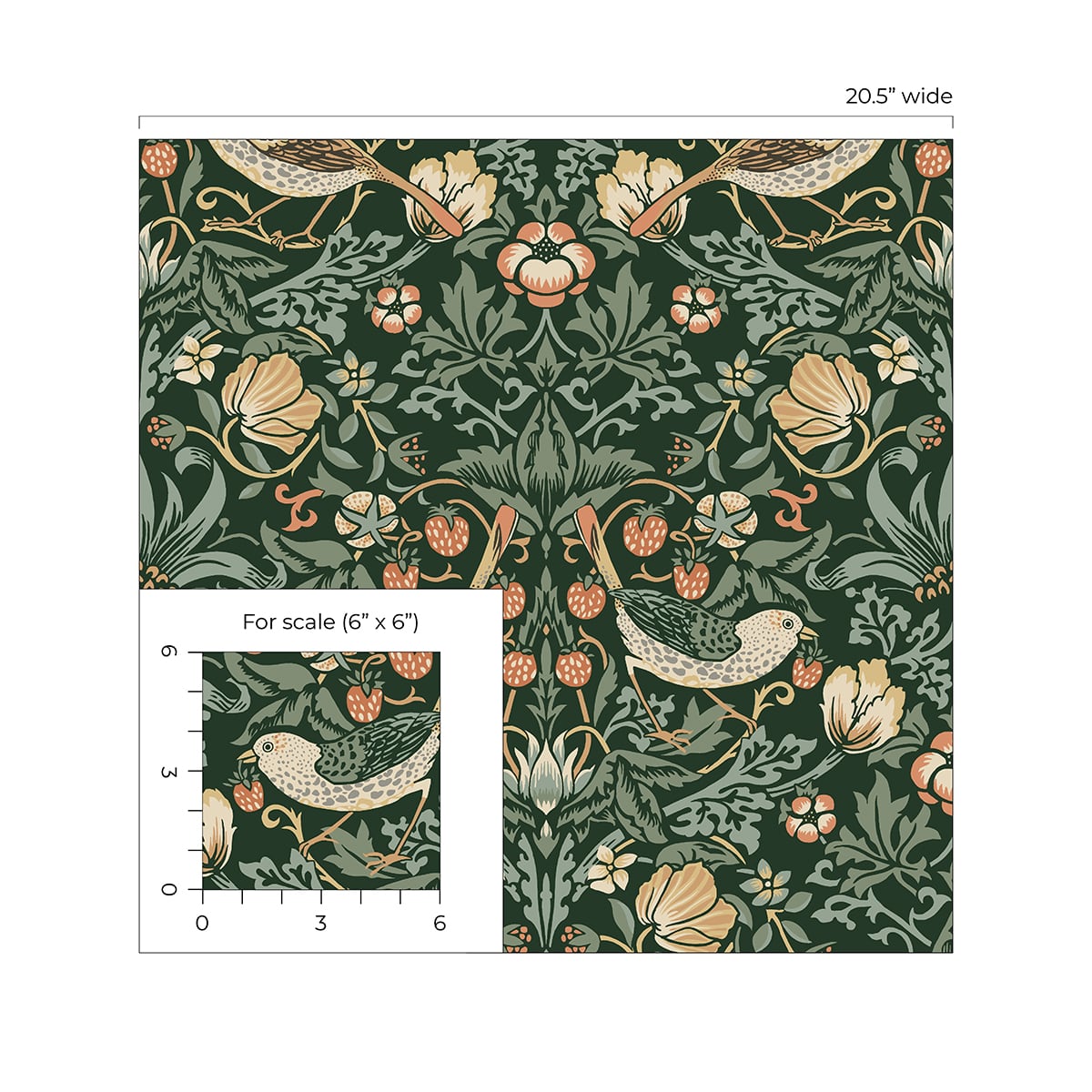 Aves Garden Peel and Stick Removable Wallpaper