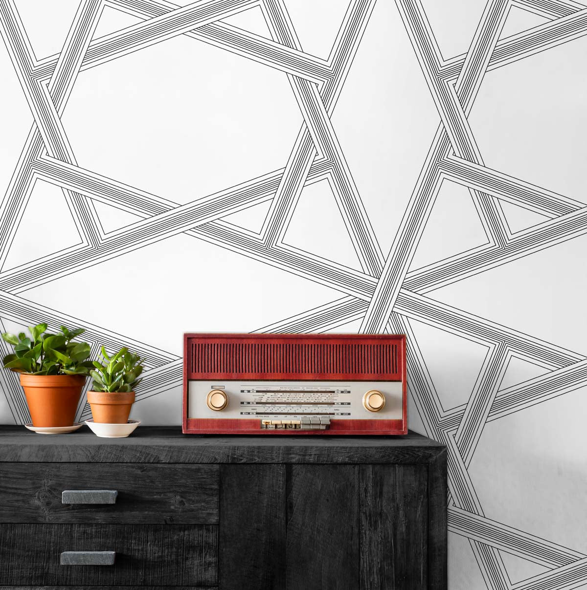 Crossroads Geo Premium Peel and Stick Removable Wallpaper