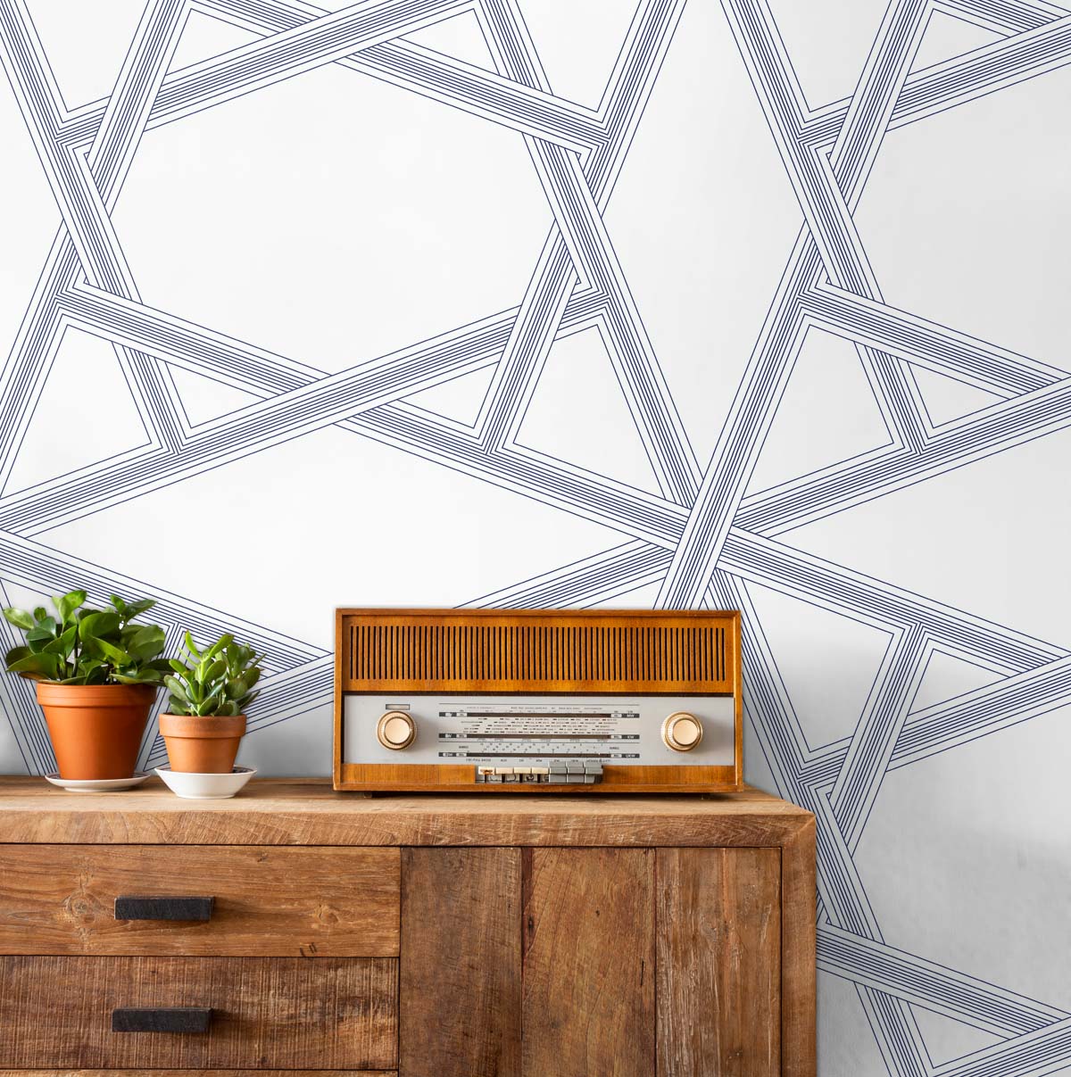 Crossroads Geo Premium Peel and Stick Removable Wallpaper