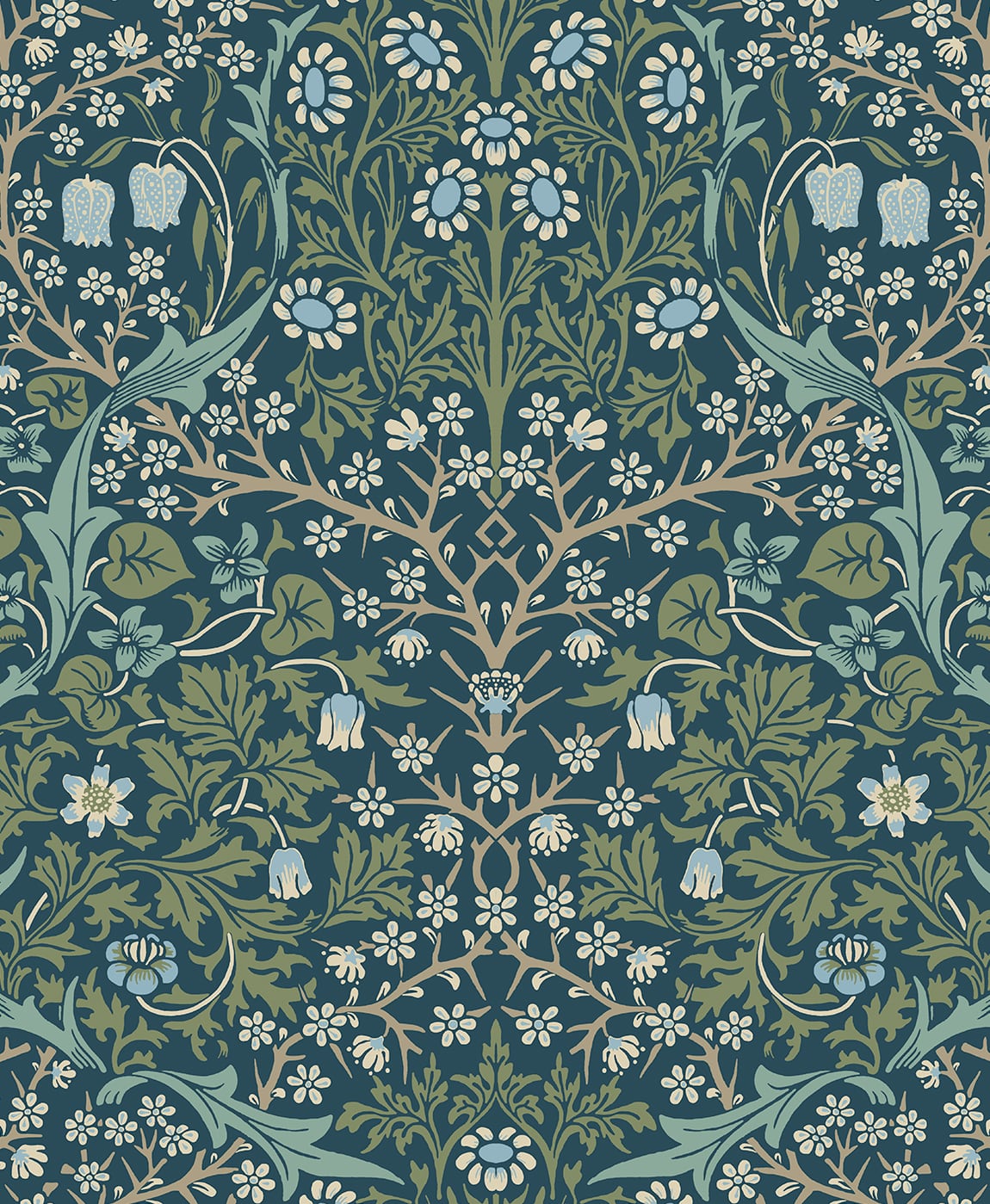 Victorian Garden Floral Premium Peel and Stick Removable Wallpaper